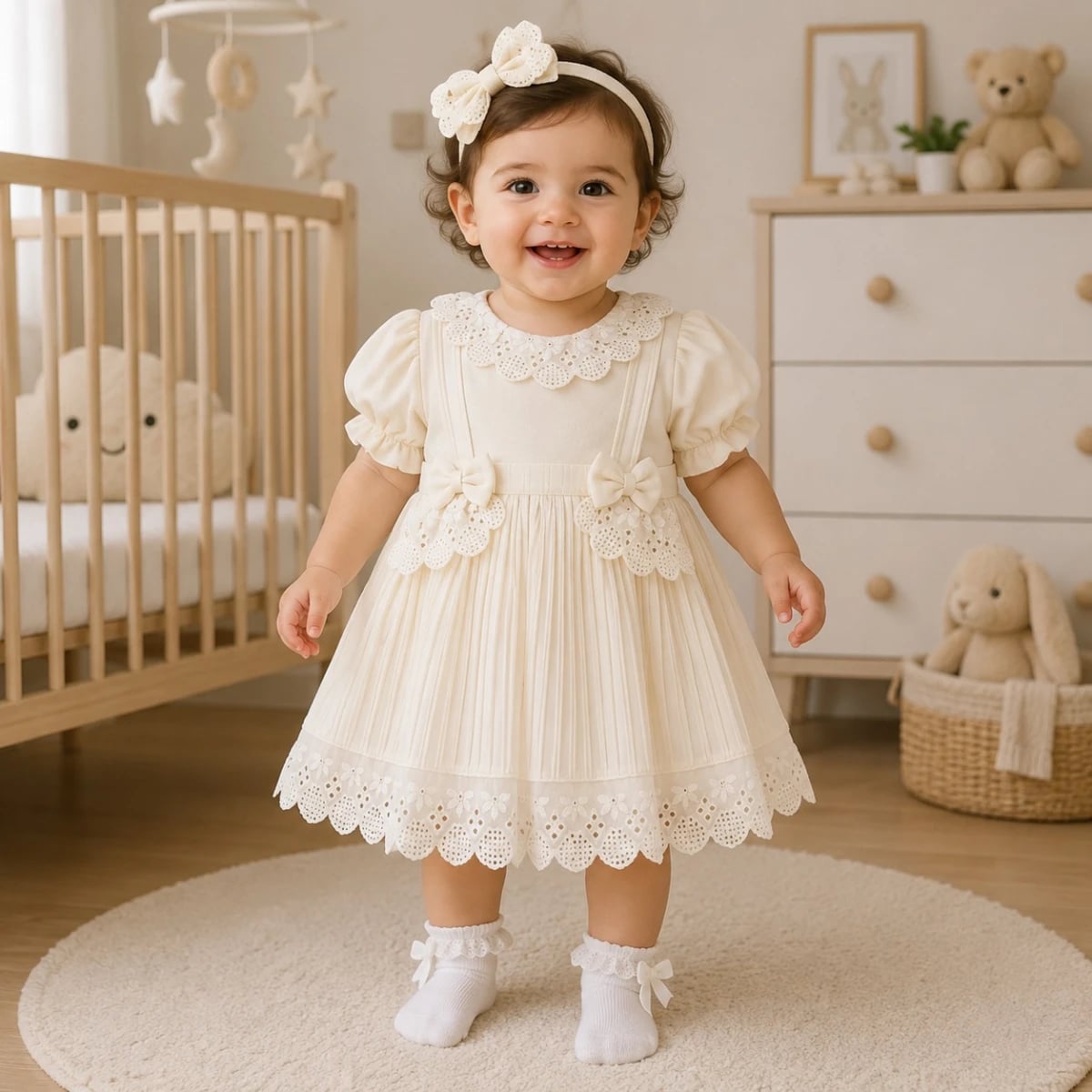 Baby Girl's Dress with Bow - 1163 - Has Bereket - by Peralane