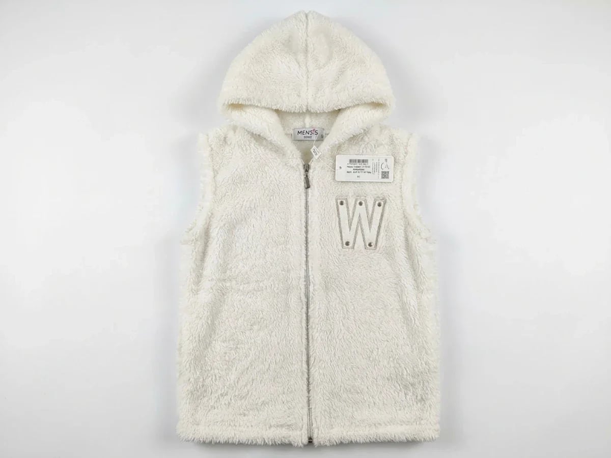 W Embroidered Hooded Welsoft Fleece Girls Vest - Mensis - by Peralane