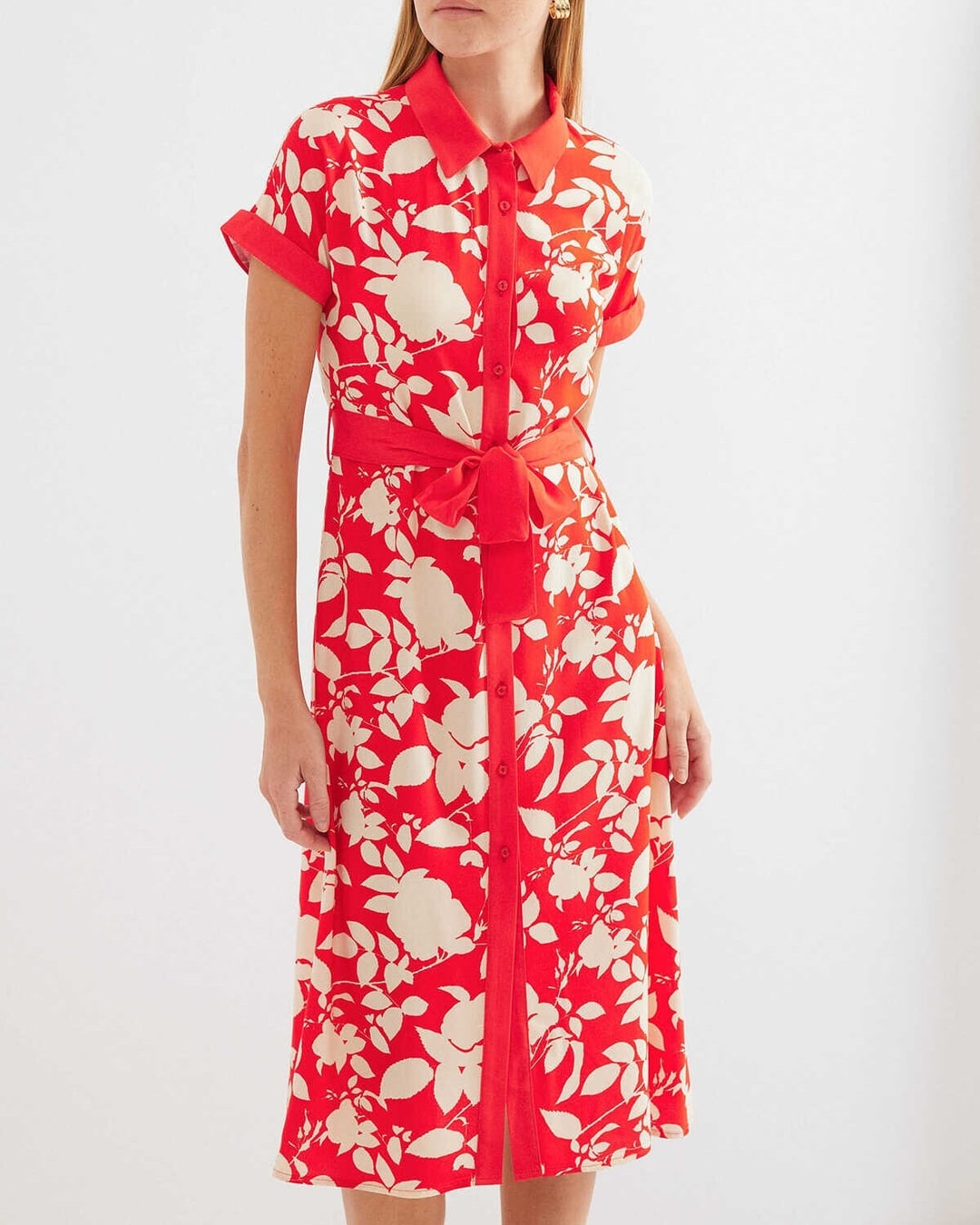 2455 Patterned Shirt Dress - Red - Bigdart - by Peralane - photo 2