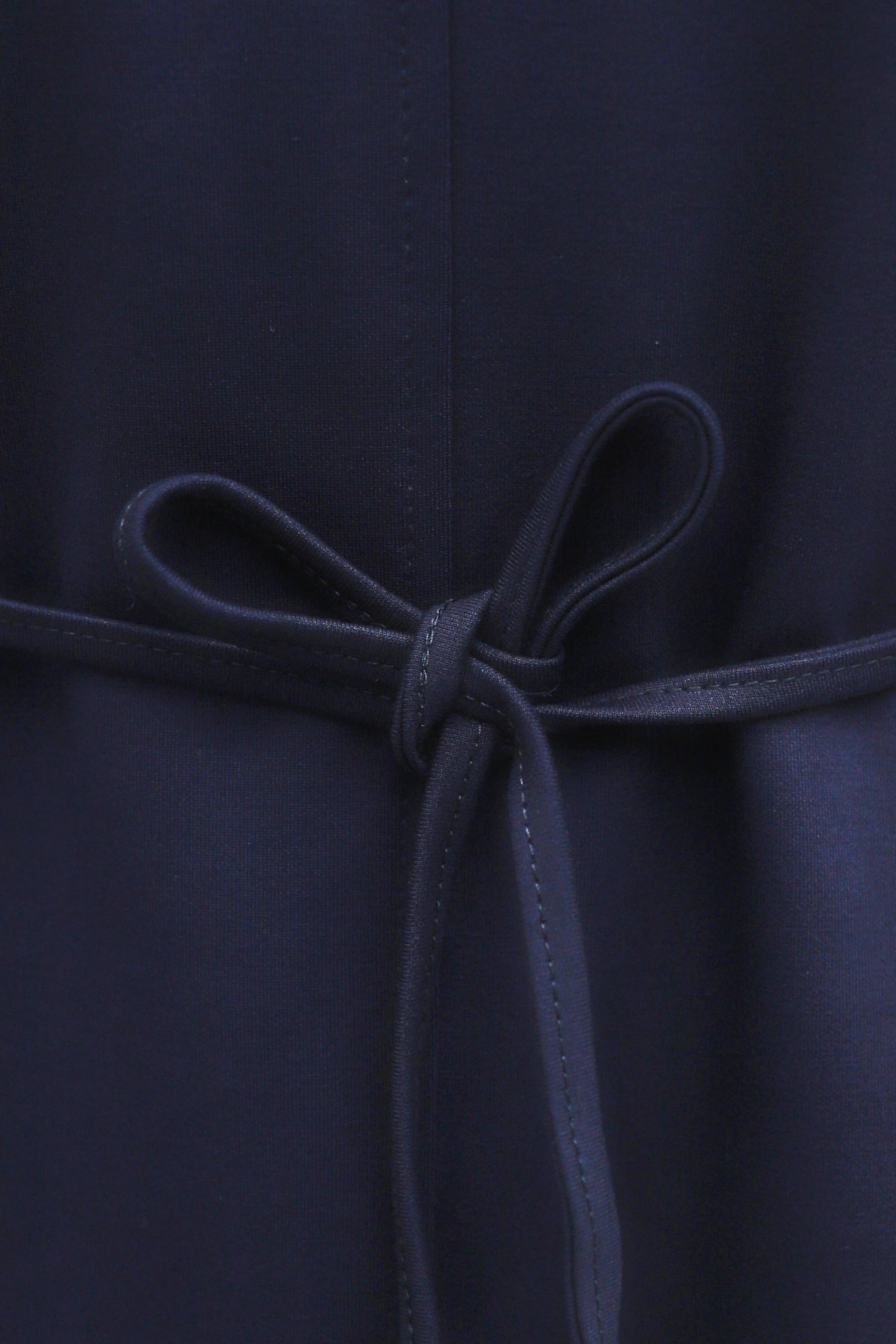 Navy Blue Drawstring Waist Tunic with Striped Cuffs - Podyumplus - by Peralane - photo 7