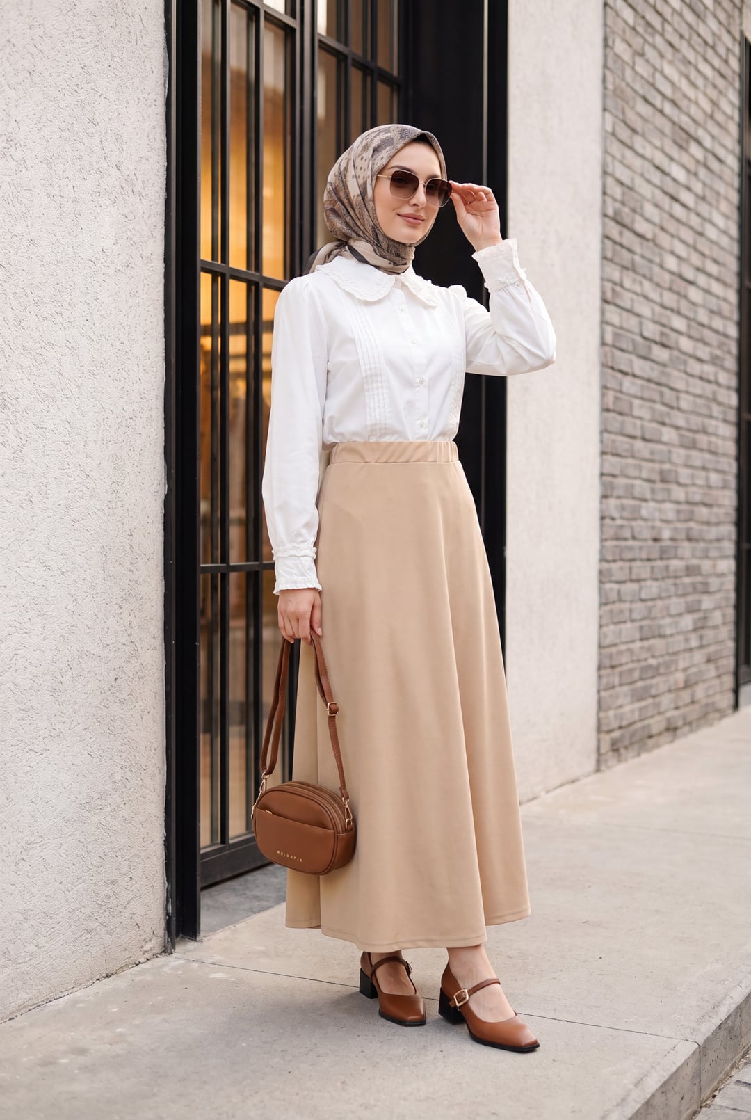White Peter Pan Collar Ruffled Balloon Sleeve Poplin Blouse - Podyumplus - by Peralane - photo 3
