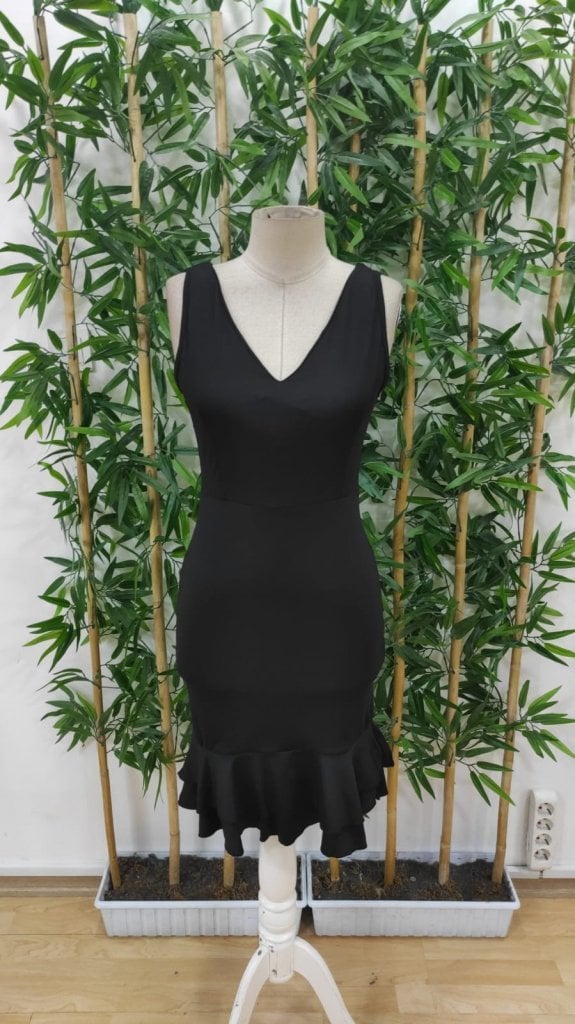 Women's Sleeveless V-Neck Back-Zip Ruffle Hem Dress - Janes - by Peralane - photo 4