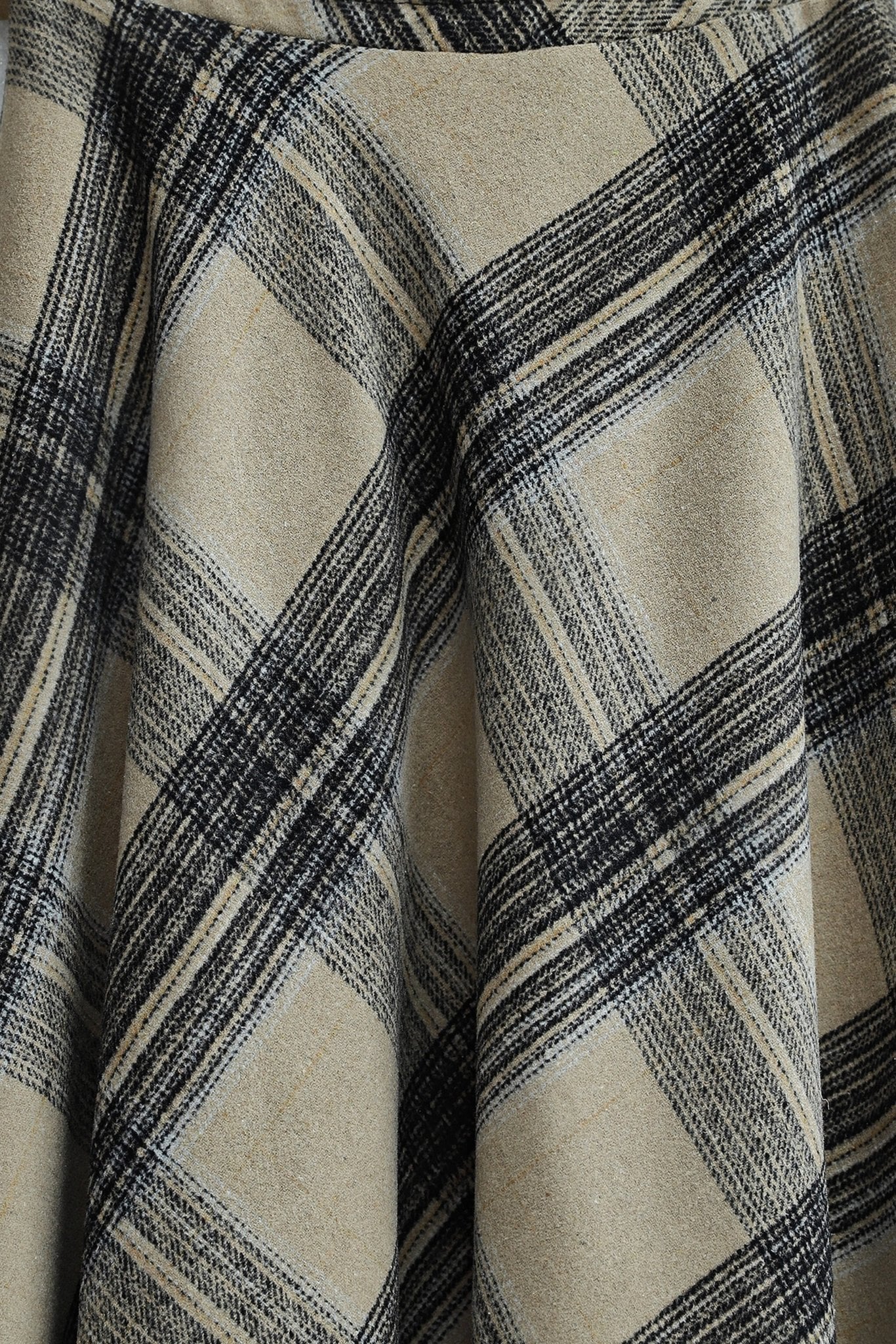 Winter Plaid A-Line Skirt with Side Zipper - Mink - Podyumplus - by Peralane - photo 8