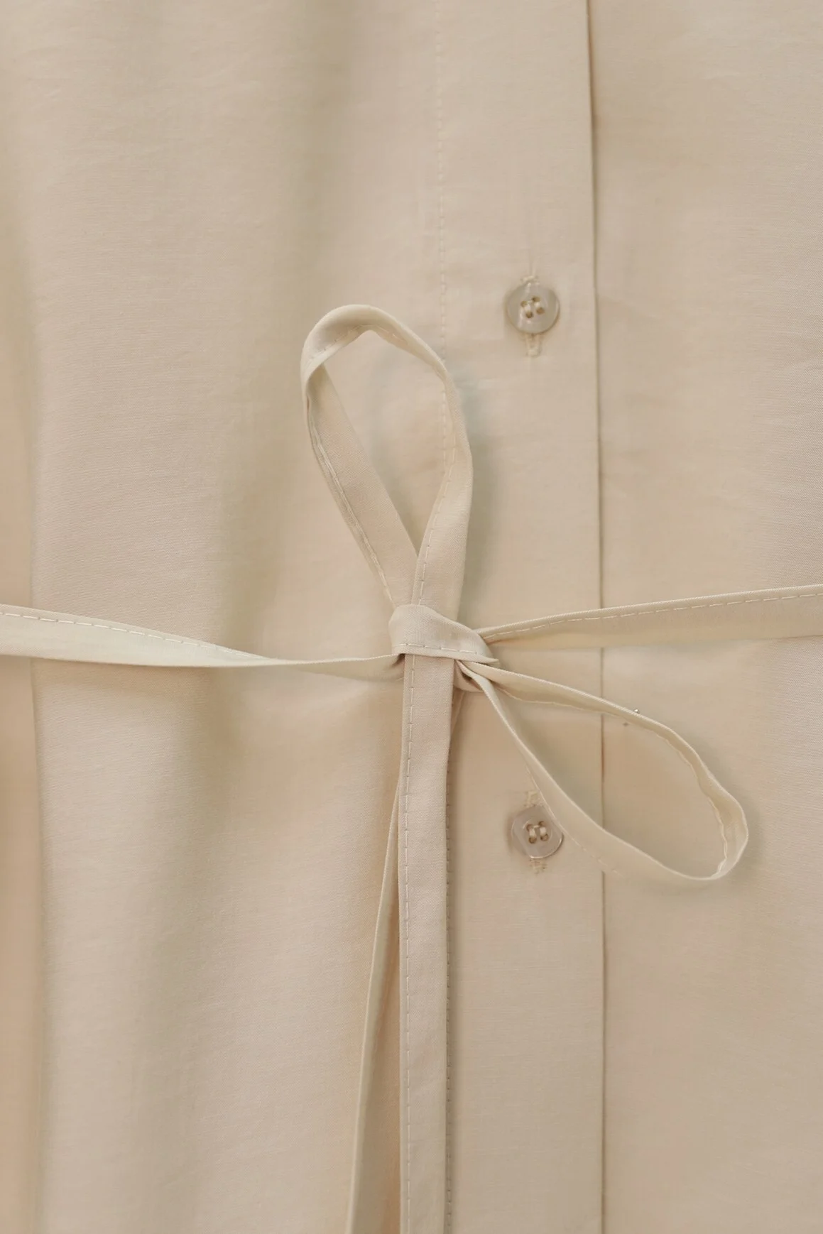 Stone-Collar Tie-Waist Blouse and Wide-Leg Trousers Set - Beige - Podyumplus - by Peralane - photo 5