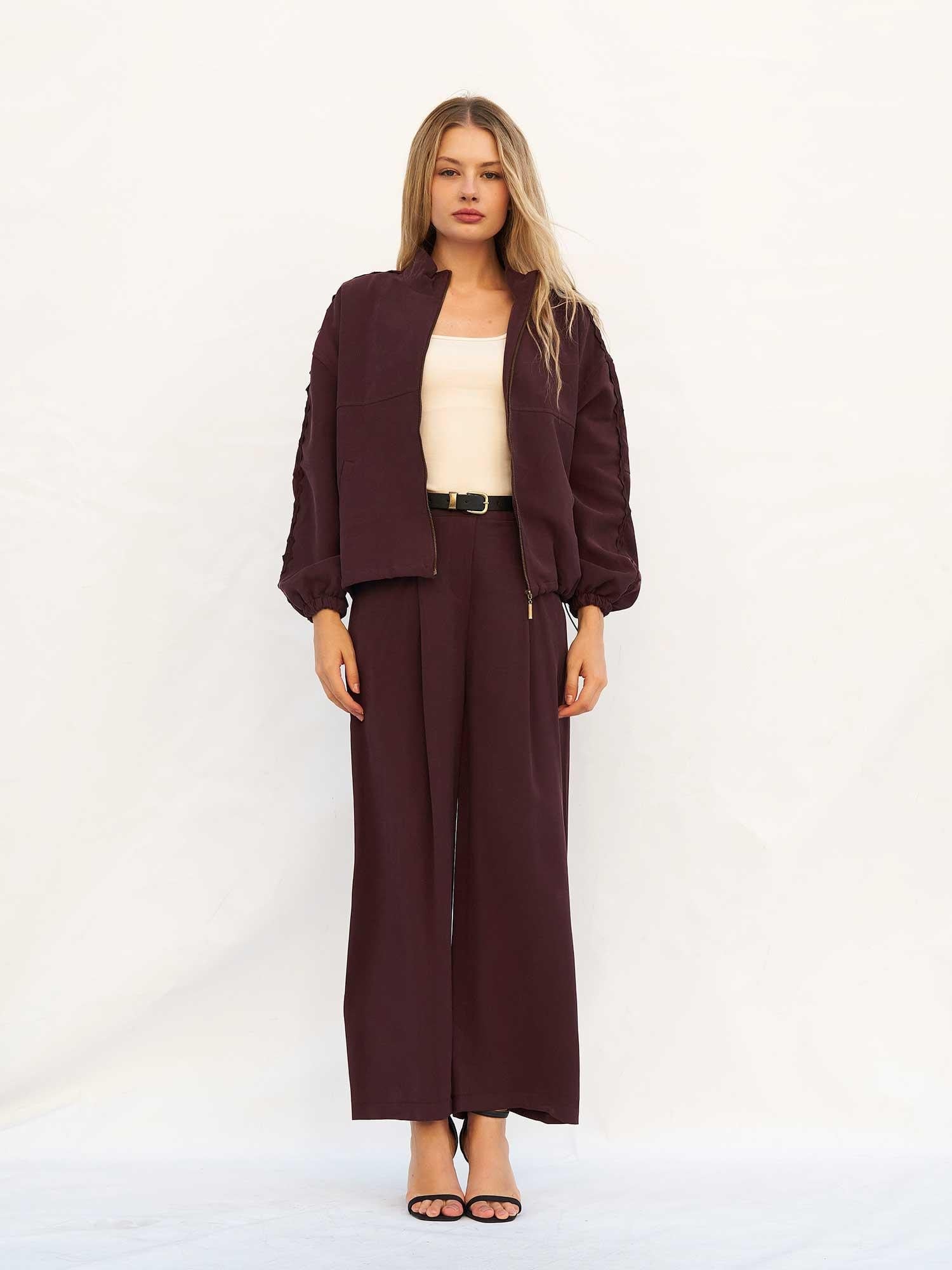 Horizontal Pocket Detail Palazzo Trousers - Lefon - by Peralane