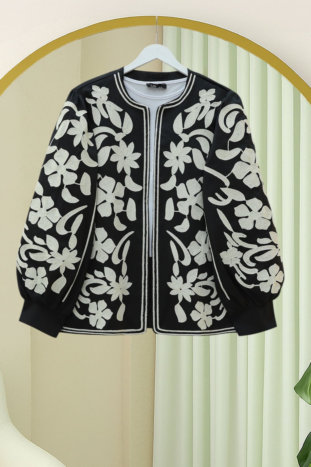 Embroidered Lined Jacket for Women - Black - Podyumplus - by Peralane - photo 3