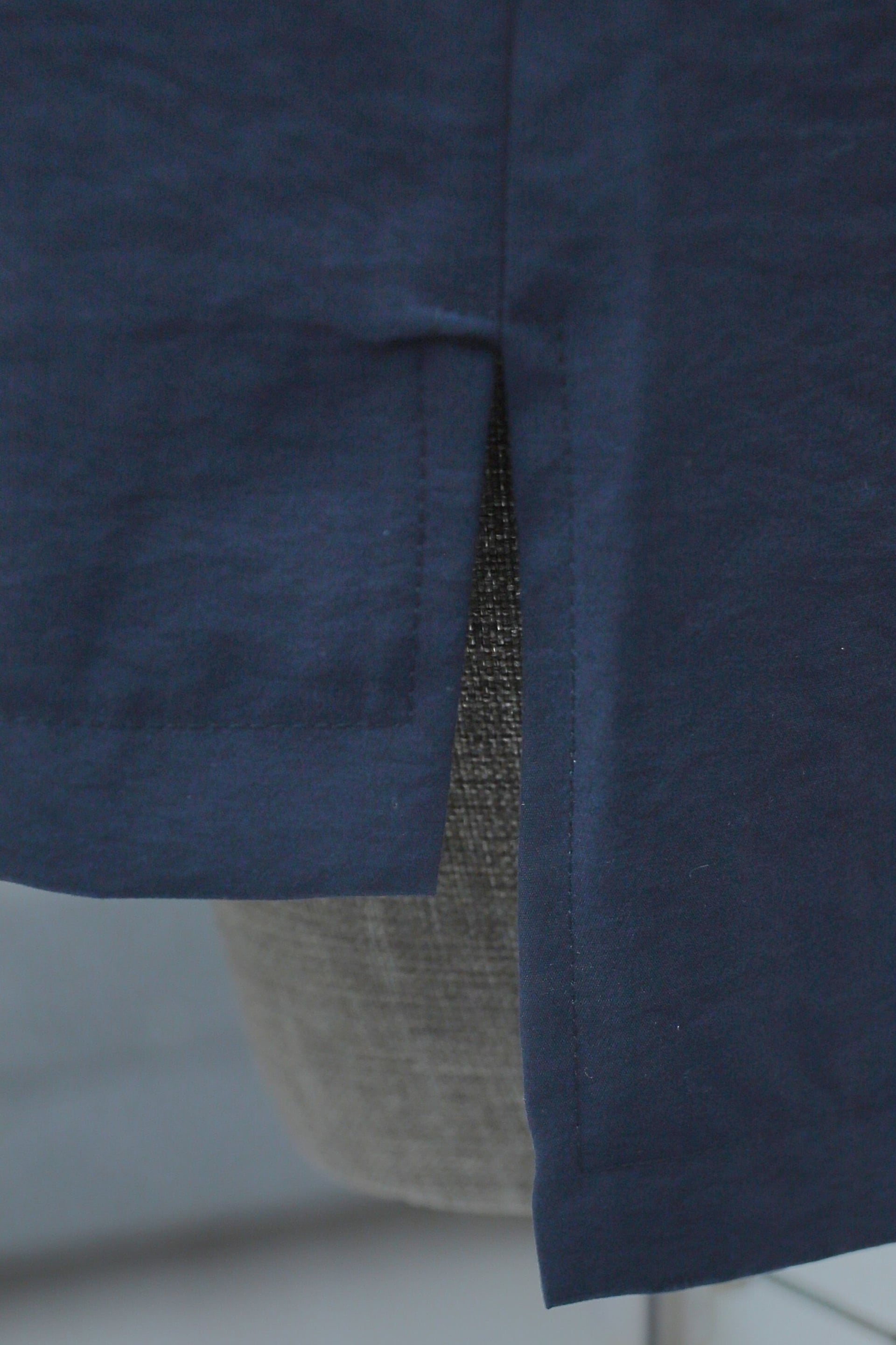 Round Neck Button Front Long Back Polyviscose Tunic - Navy - Podyumplus - by Peralane - photo 7