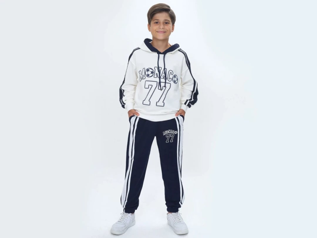 Monaco Print Boys' Tracksuit Set - Navy - Vizviz - by Peralane