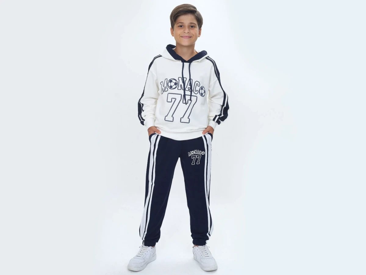 Monaco Print Boys' Tracksuit Set - Navy - Vizviz - by Peralane
