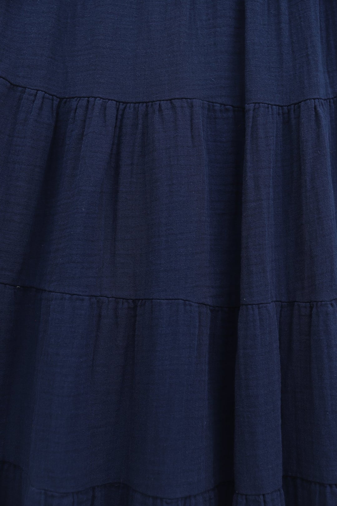 Elasticated Waist Tiered Muslin Maxi Skirt - Navy Blue - Podyumplus - by Peralane - photo 9