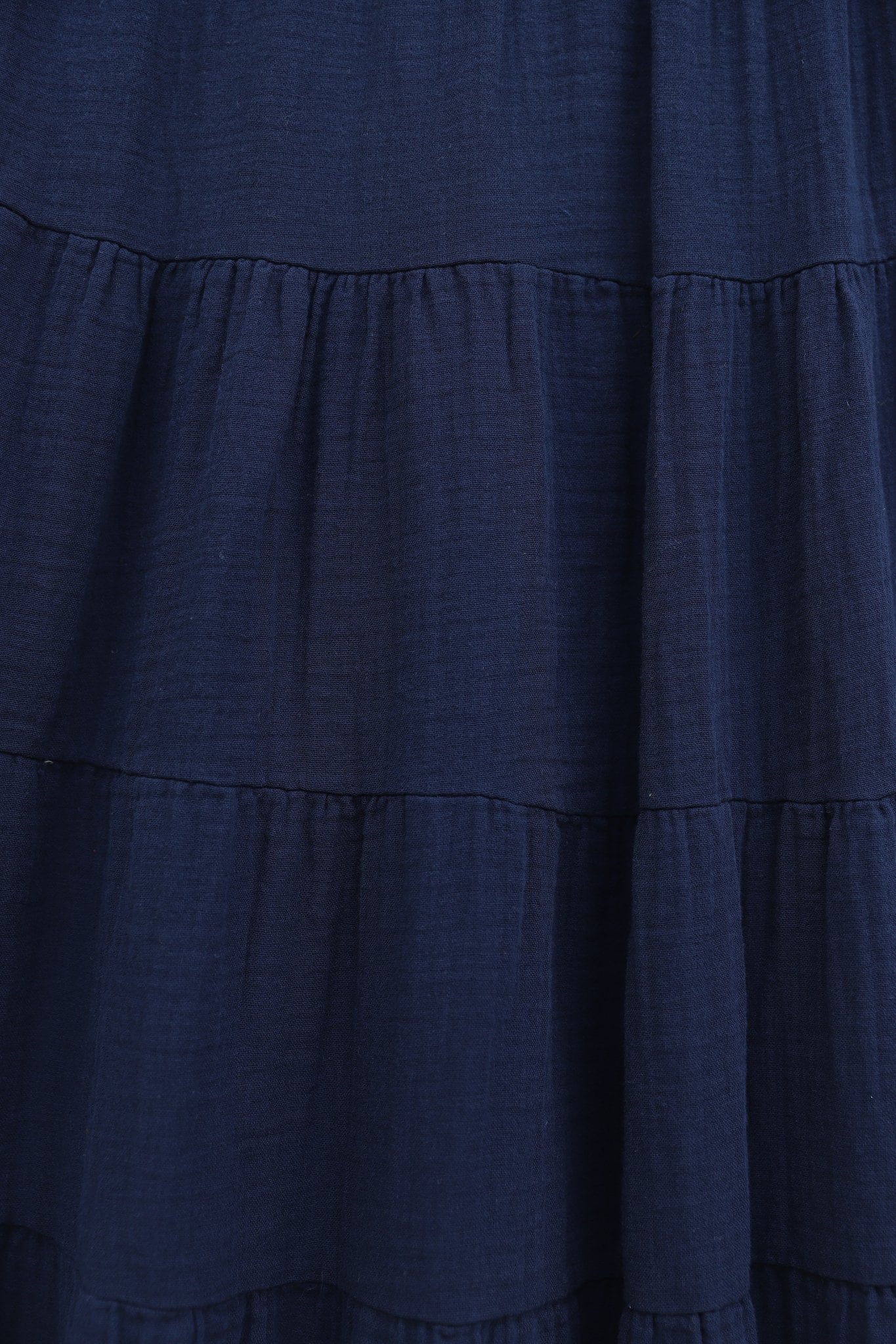 Elasticated Waist Tiered Muslin Maxi Skirt - Navy Blue - Podyumplus - by Peralane - photo 9