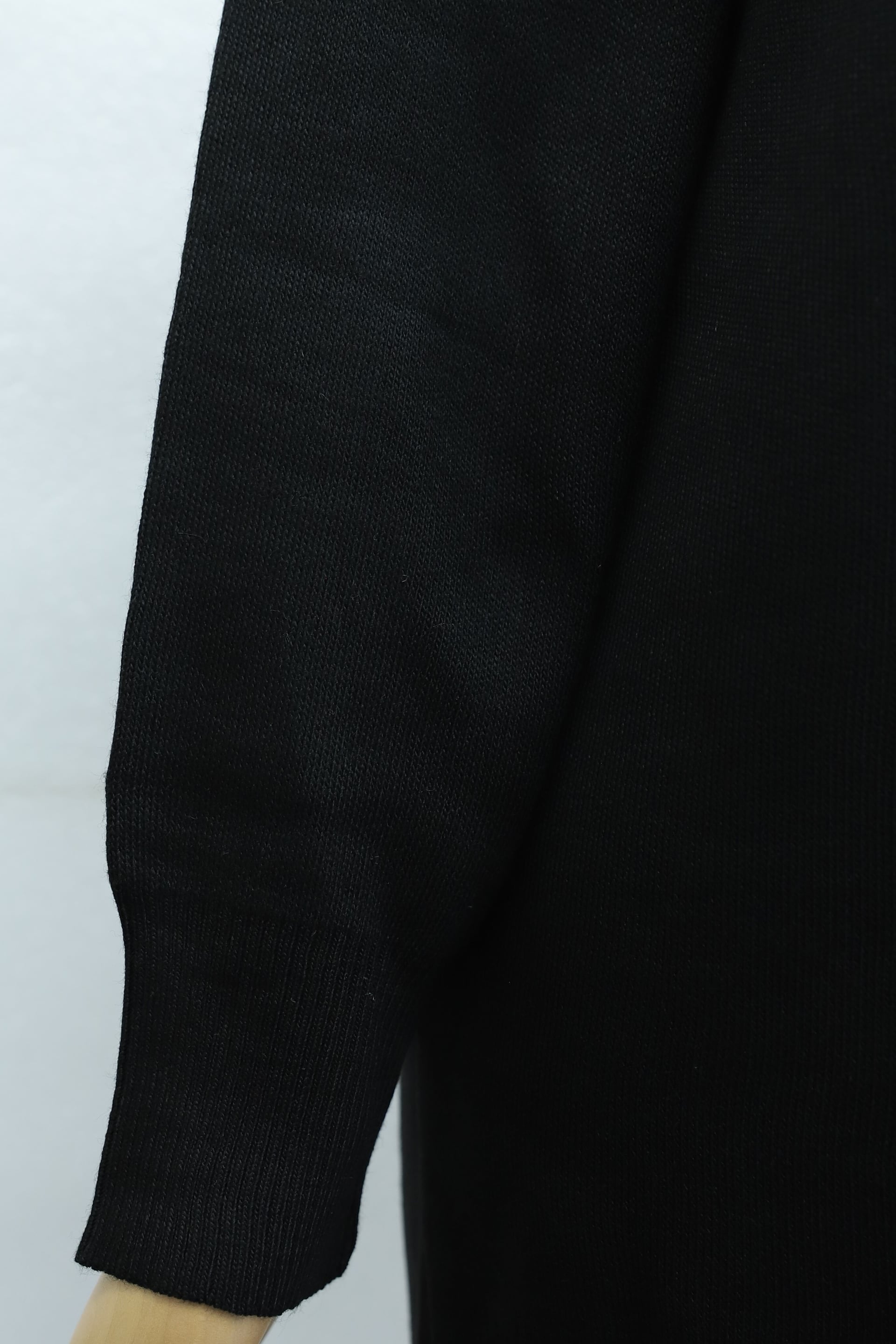 Black Zip-Front Turtleneck Knit Lounge Set with Wide-Leg Trousers - Podyumplus - by Peralane - photo 5