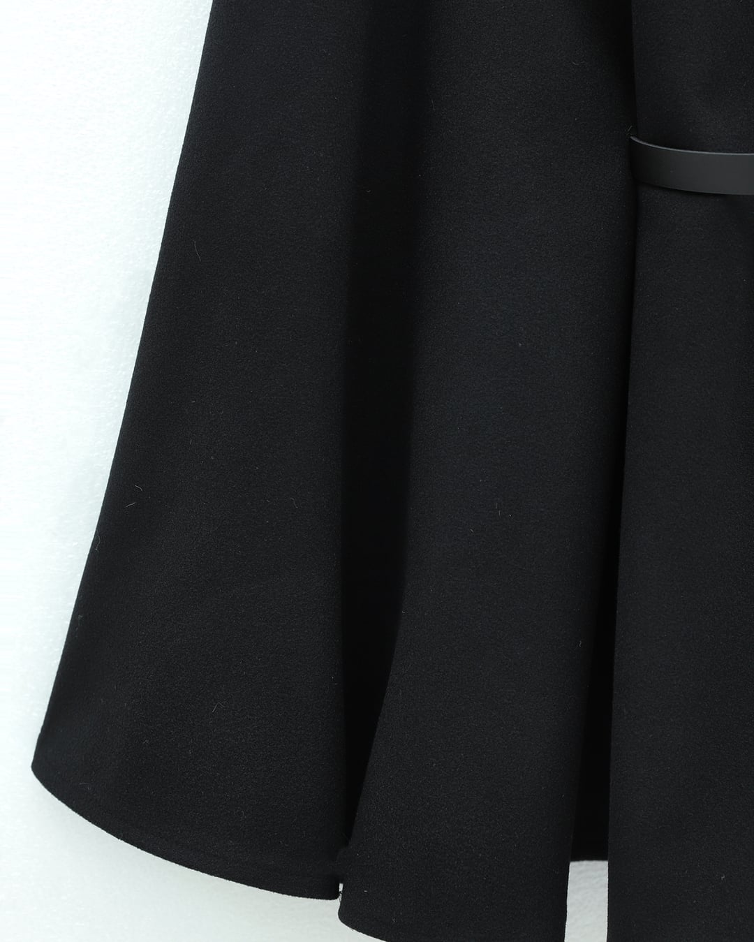 Black Faux Fur Collar Belted Button Cape Coat - Podyumplus - by Peralane - photo 3