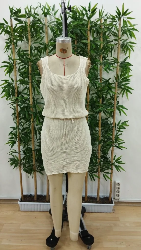 Women's Sleeveless Square Neck Drawstring Waist Knit Pareo Set - Janes - by Peralane - photo 7