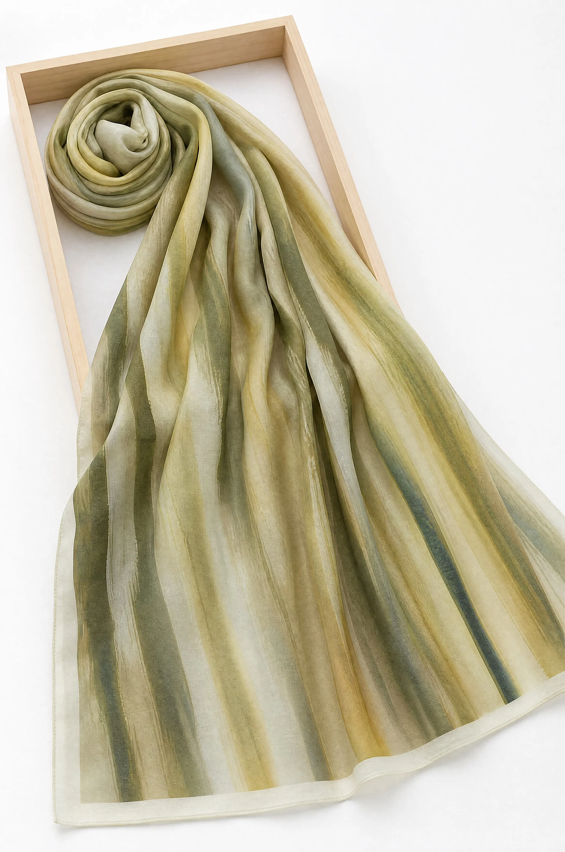 Brushstroke Print Scarf - Beige - Podyumplus - by Peralane