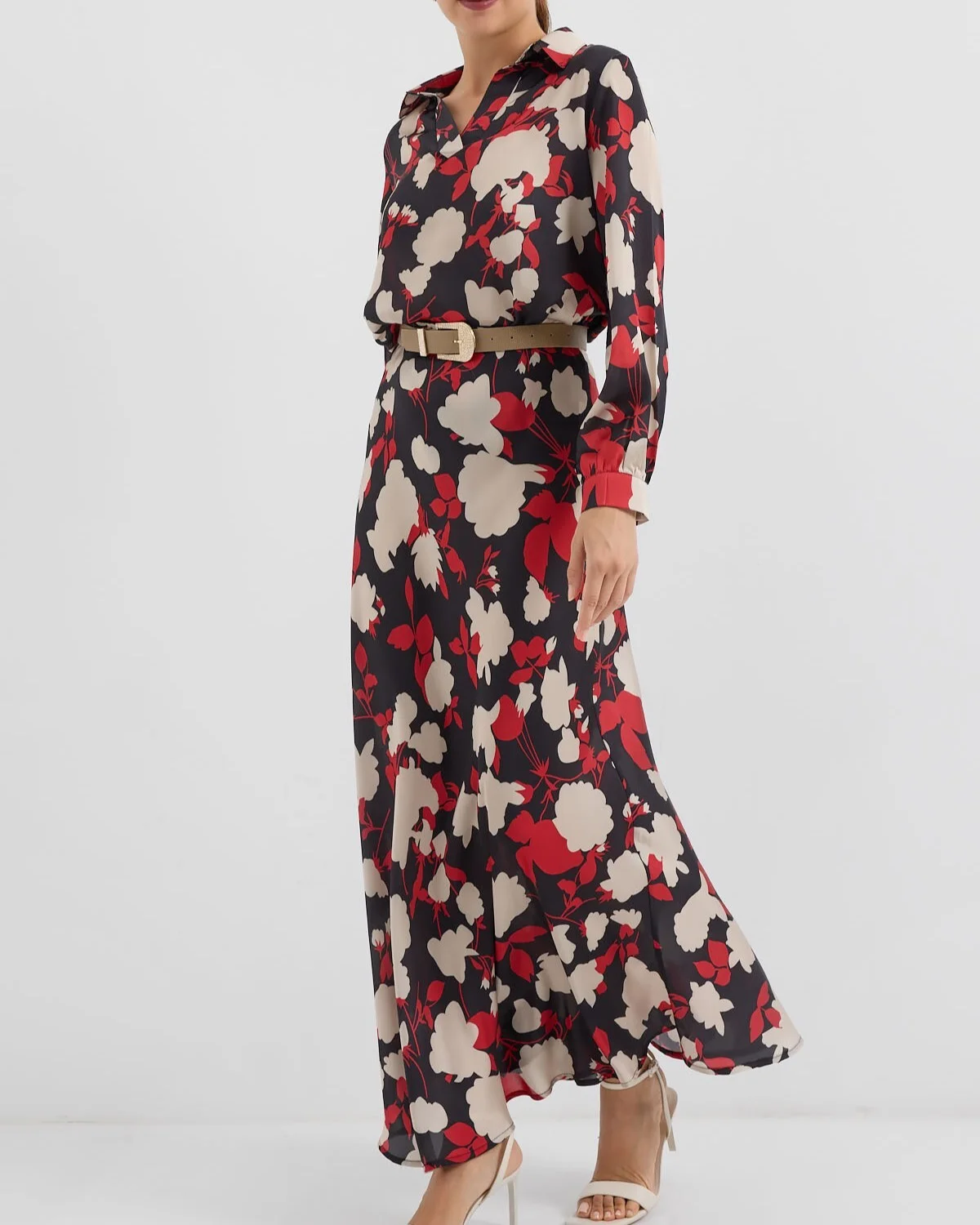 Patterned Satin Co-ord Set - Beige - Bigdart - by Peralane - photo 2