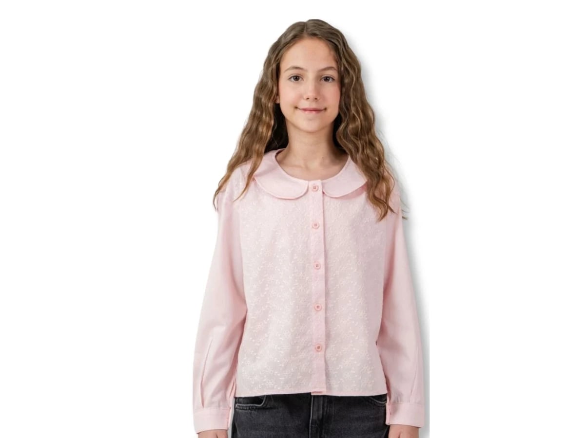 Light Pink Peter Pan Collar Girls' Blouse - Pack of 4 - Ecolkiz - by Peralane