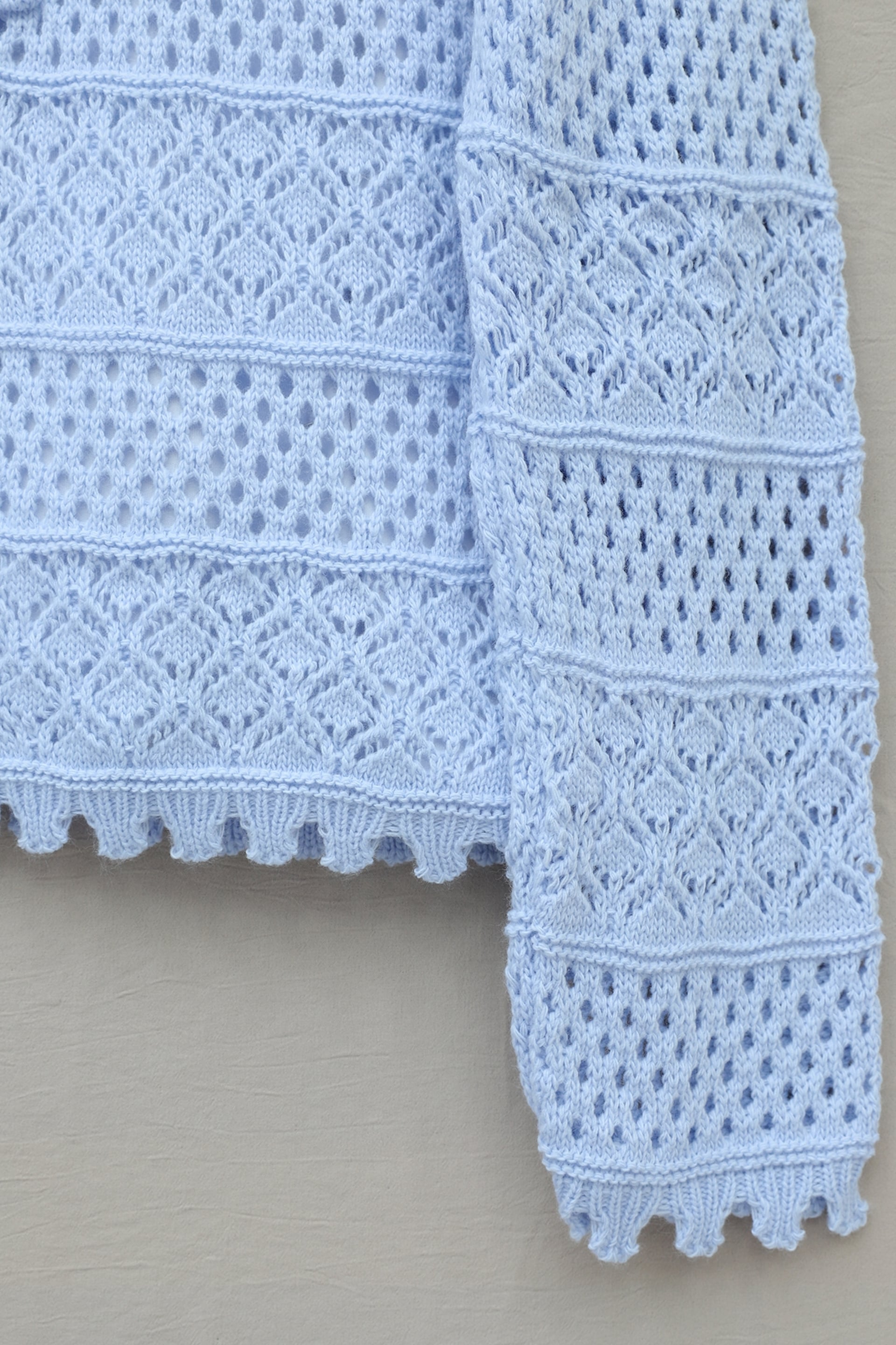 Flower Embroidered Pom-Pom Button Knit Cardigan - Baby Blue - Podyumplus - by Peralane - photo 5