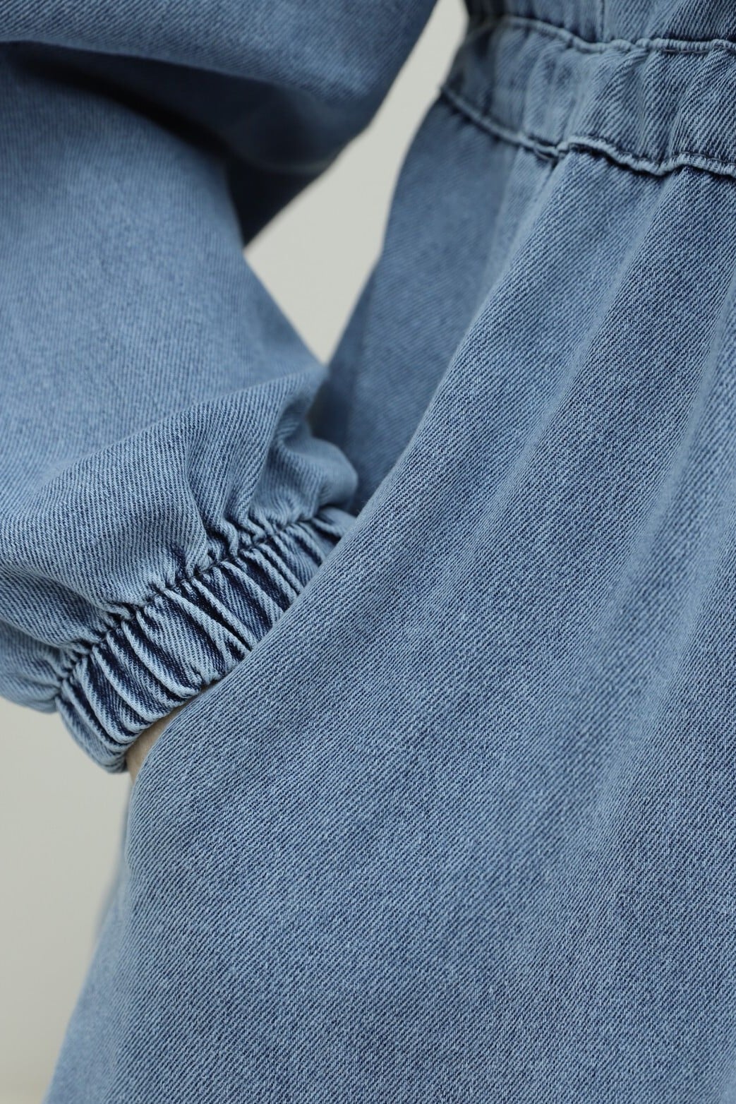 Half Zip Tunnel Lace Denim Dress - Ice Blue - Podyumplus - by Peralane - photo 6