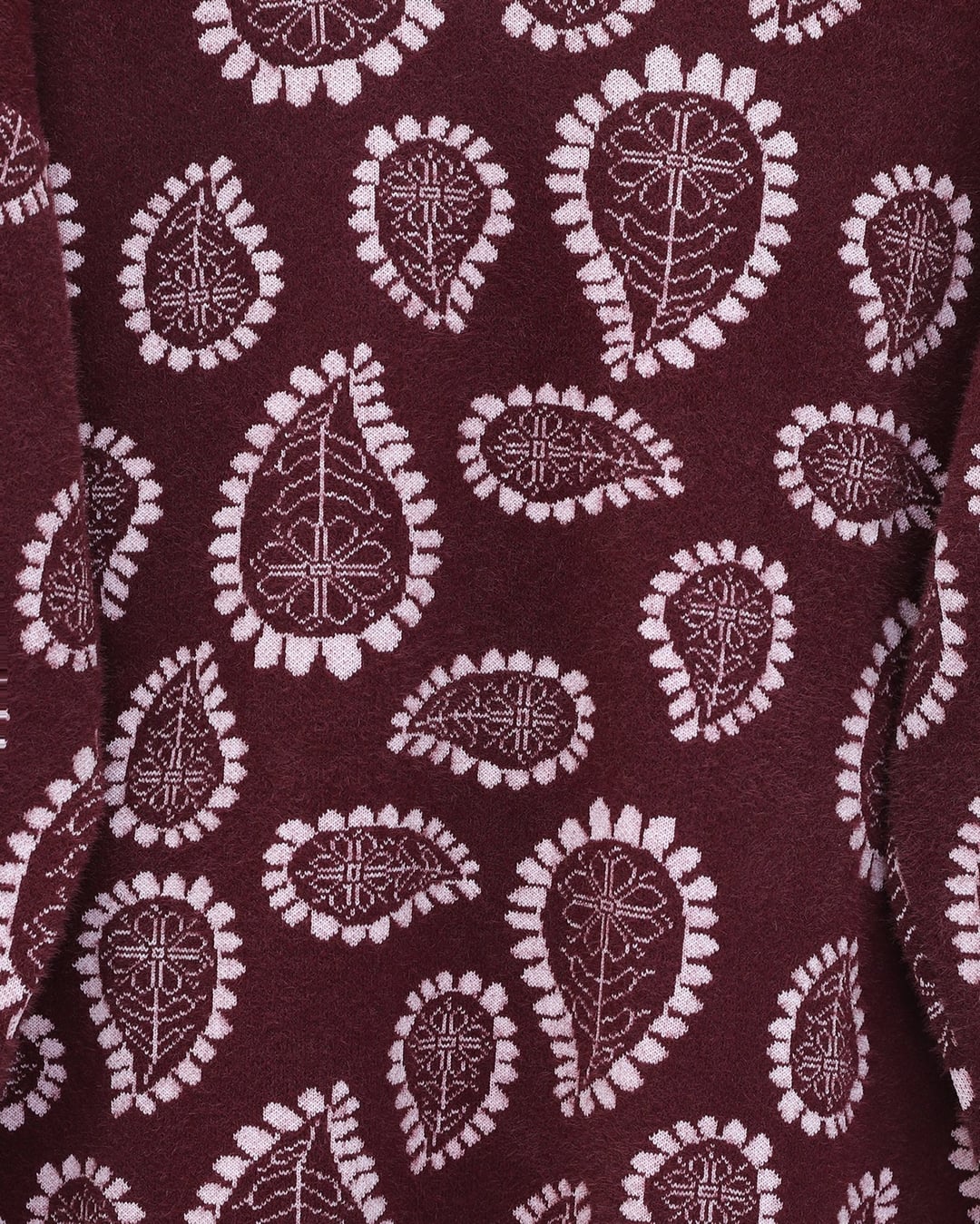 Pink Paisley High Neck Slouchy Knit Sweater - Podyumplus - by Peralane - photo 5