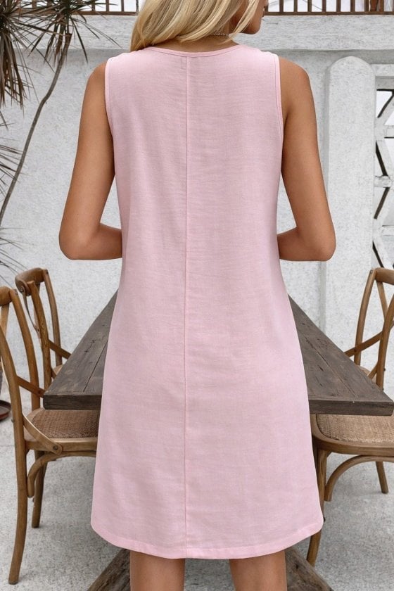 Women's Sleeveless Round Neck Floral Print Short Dress - Janes - by Peralane - photo 3