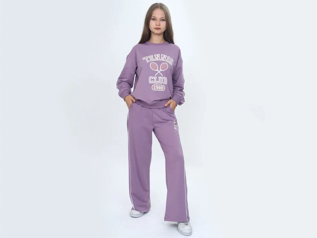 Tennis Club Print 2-Piece Girls' Tracksuit Set - Vizviz - by Peralane