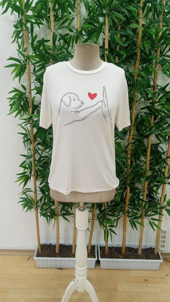 Women's Short-Sleeve Crew-Neck Dog Print Viscose Blouse - Janes - by Peralane - photo 4