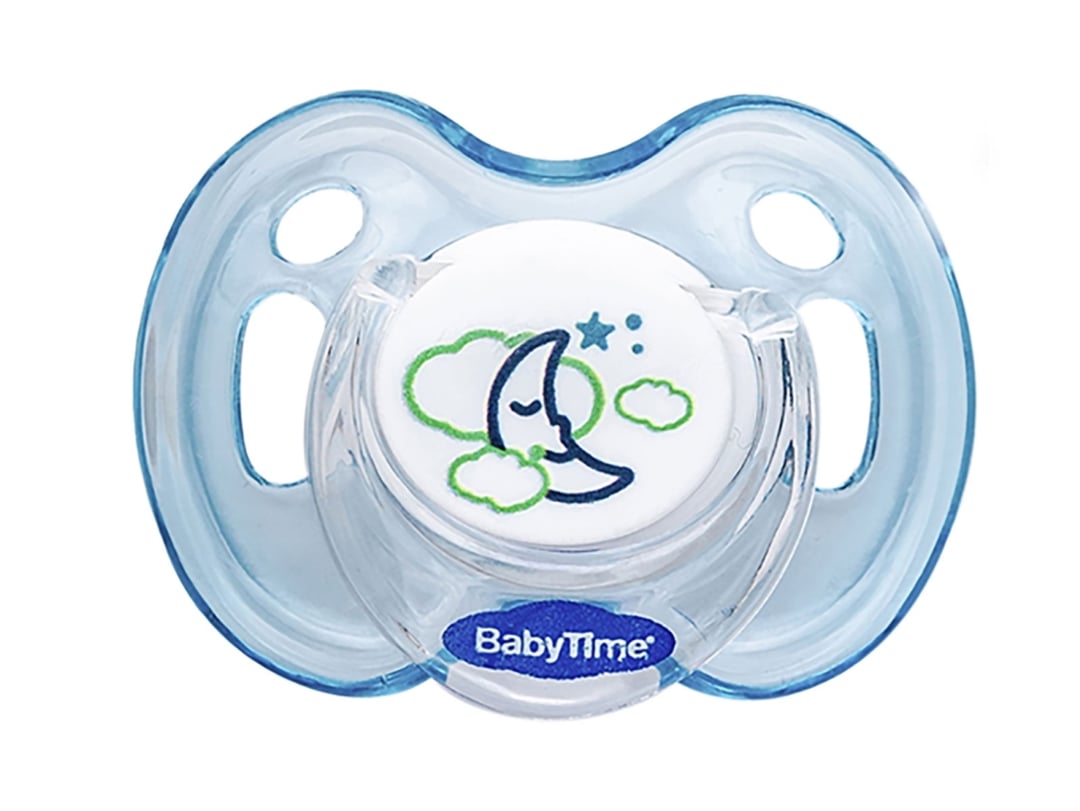 Cherry-Tip Soother with Candy Pattern, Blue, 0-6 Months - Baby Time - by Peralane