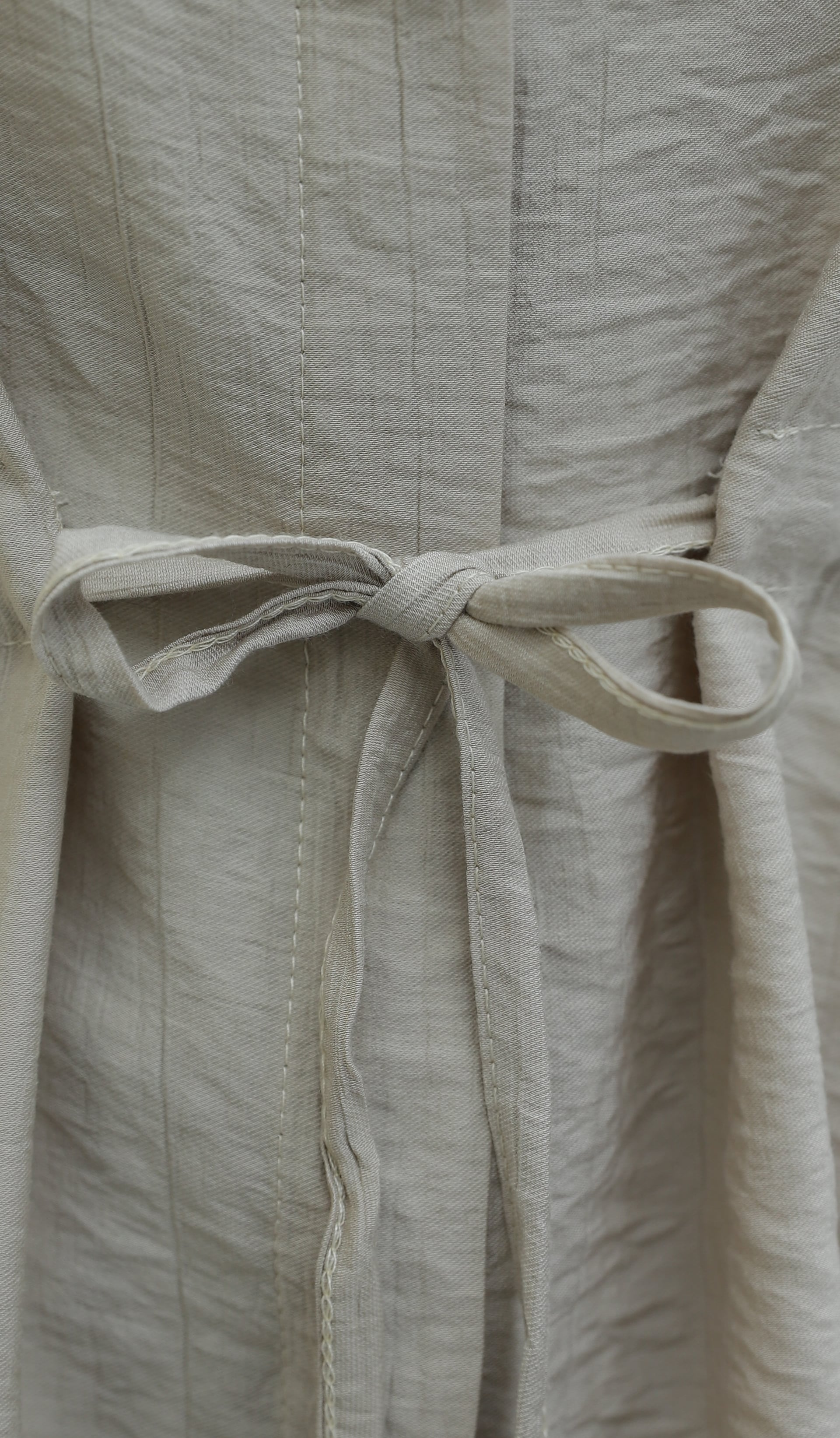 Cotton Crinkle Two-Piece Set with Tunnel Lace-Up Elastic Waist Trousers - Stone - Podyumplus - by Peralane - photo 6