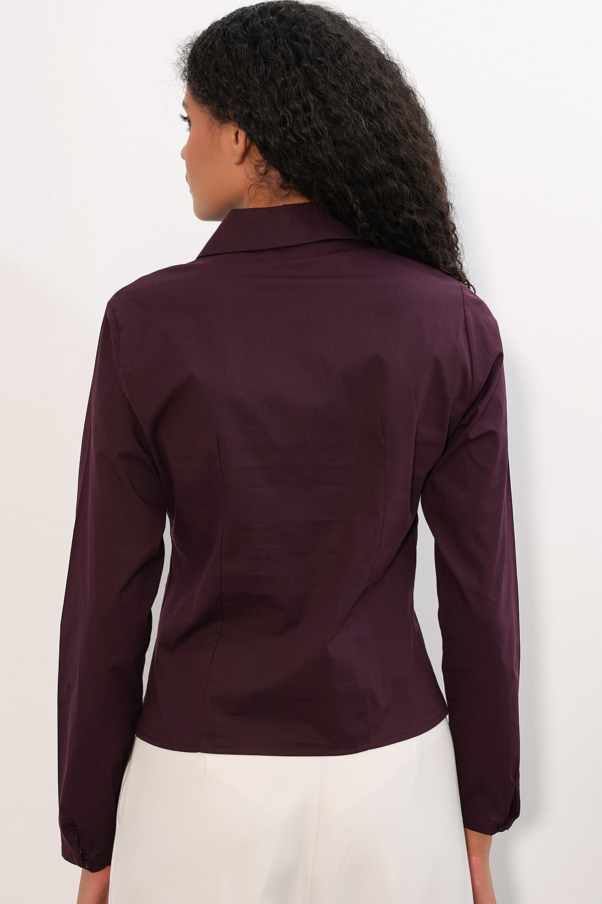 Slim Fit Poplin Shirt in Deep Plum - Bigdart - by Peralane - photo 5