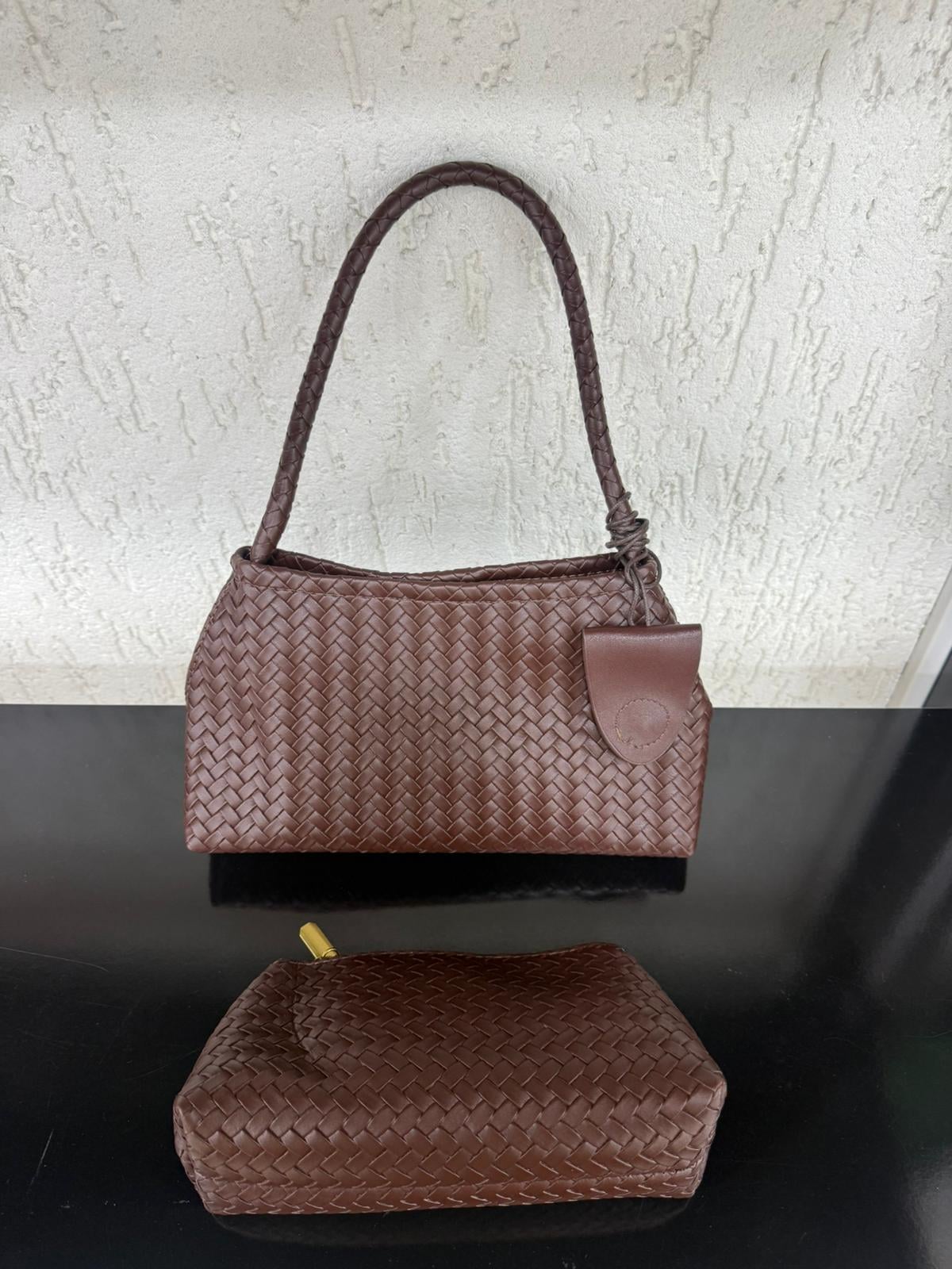 NWC-1114 Brown Woven 2-Piece Bag Set - Nesvay - by Peralane - photo 3