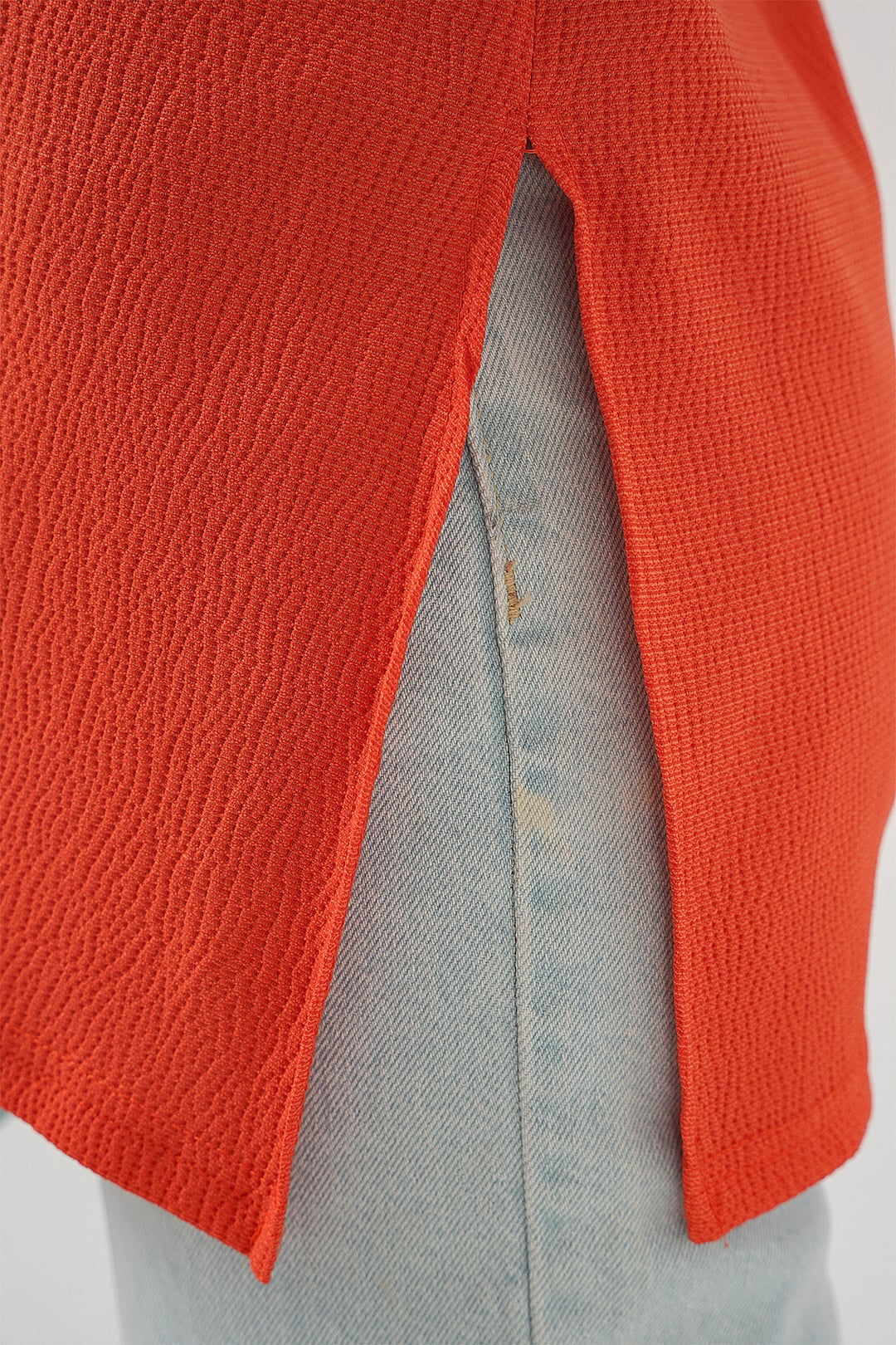 Orange Knit Tunic with Side Slits - Bigdart - by Peralane - photo 2