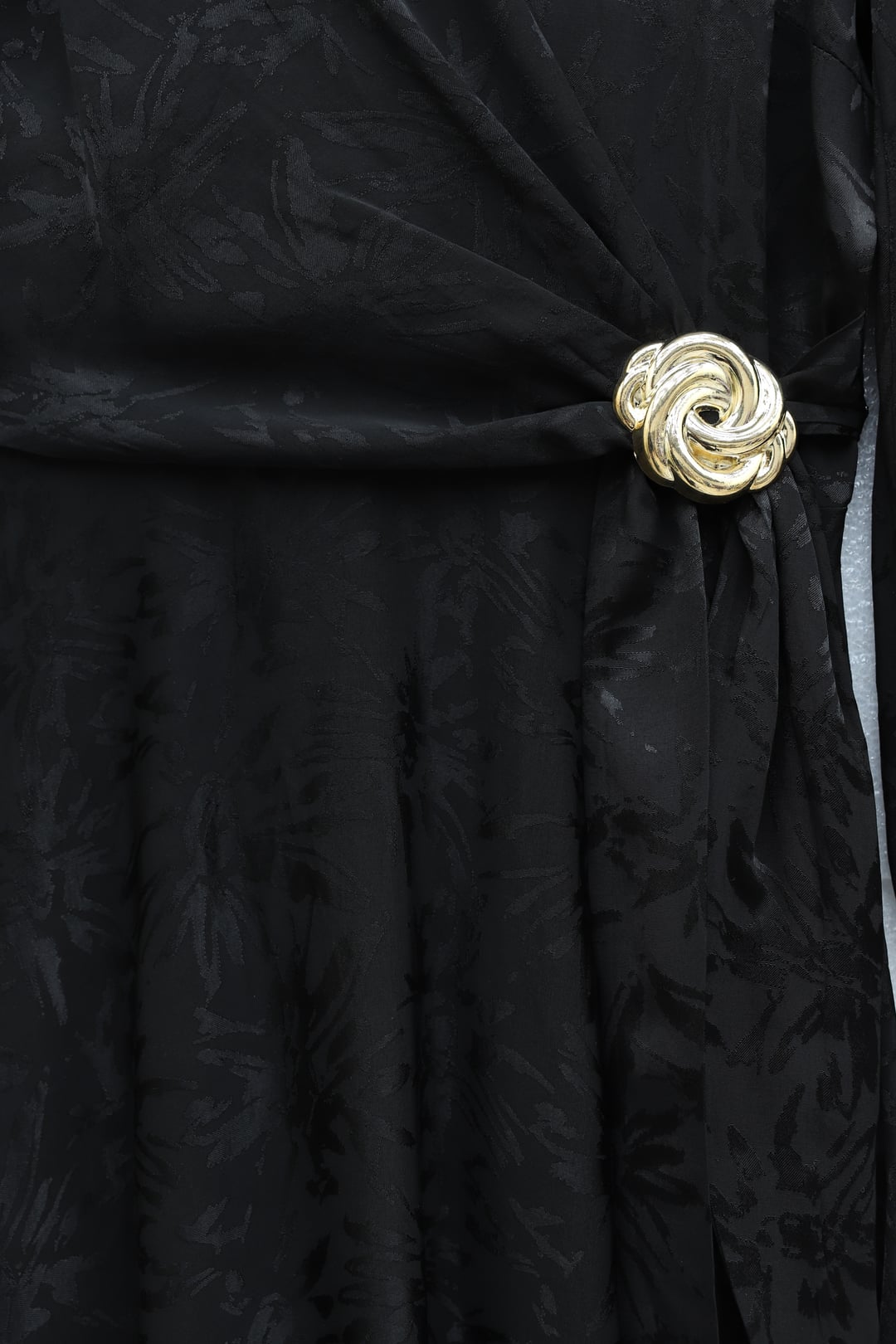 Black Long Evening Dress with Side Lacing and Pattern - Podyumplus - by Peralane - photo 4