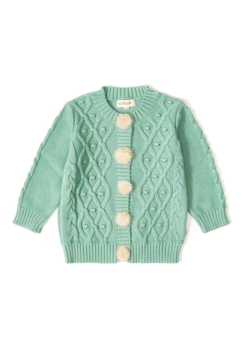 Organic Cotton Diamond Bubble Cardigan 12-36M - Uludag Triko - by Peralane