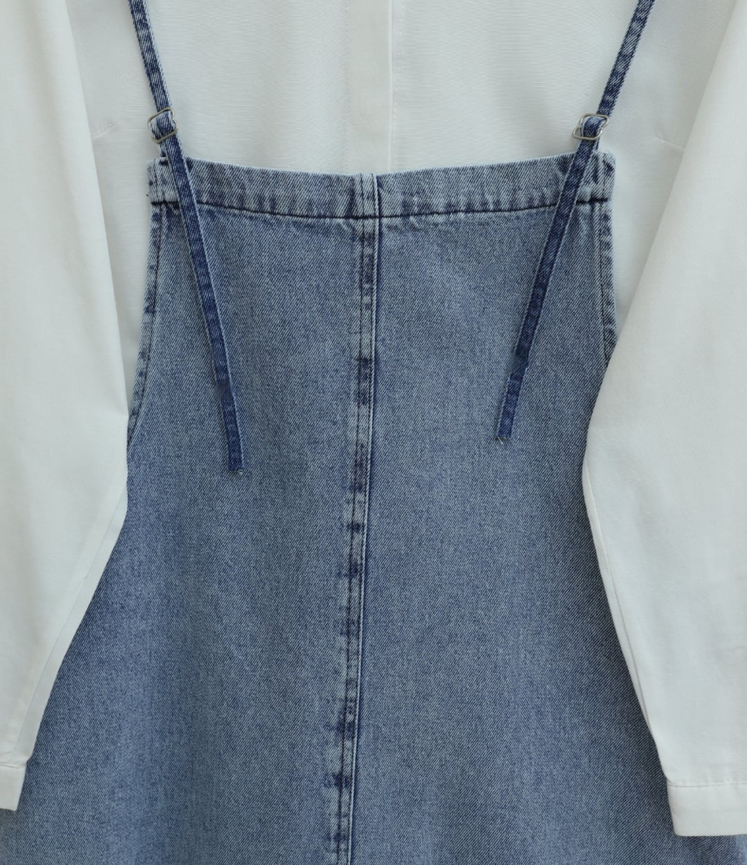 Light Blue Denim Pinafore Dress with Adjustable Straps - Podyumplus - by Peralane - photo 5