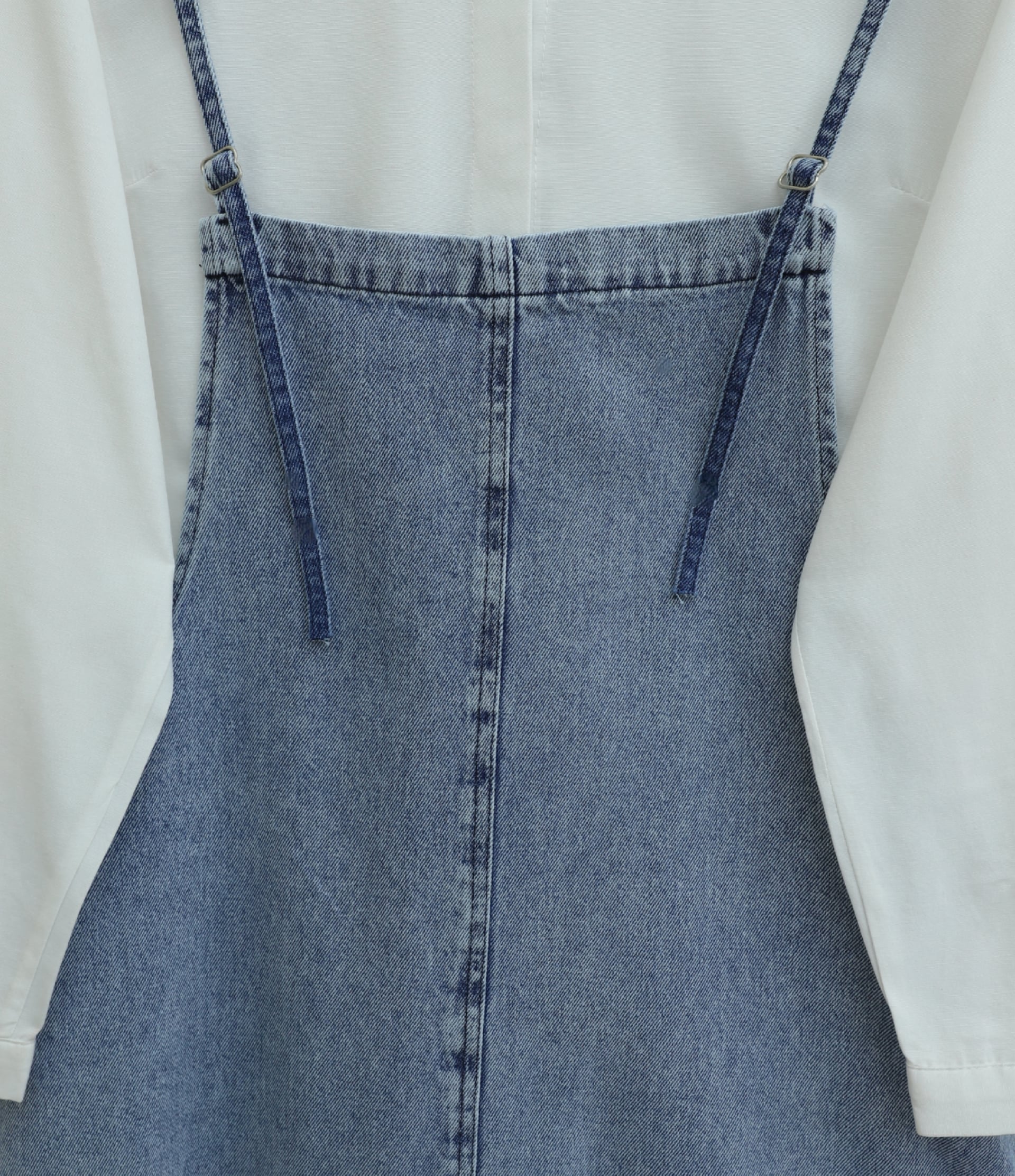 Light Blue Denim Pinafore Dress with Adjustable Straps - Podyumplus - by Peralane - photo 5