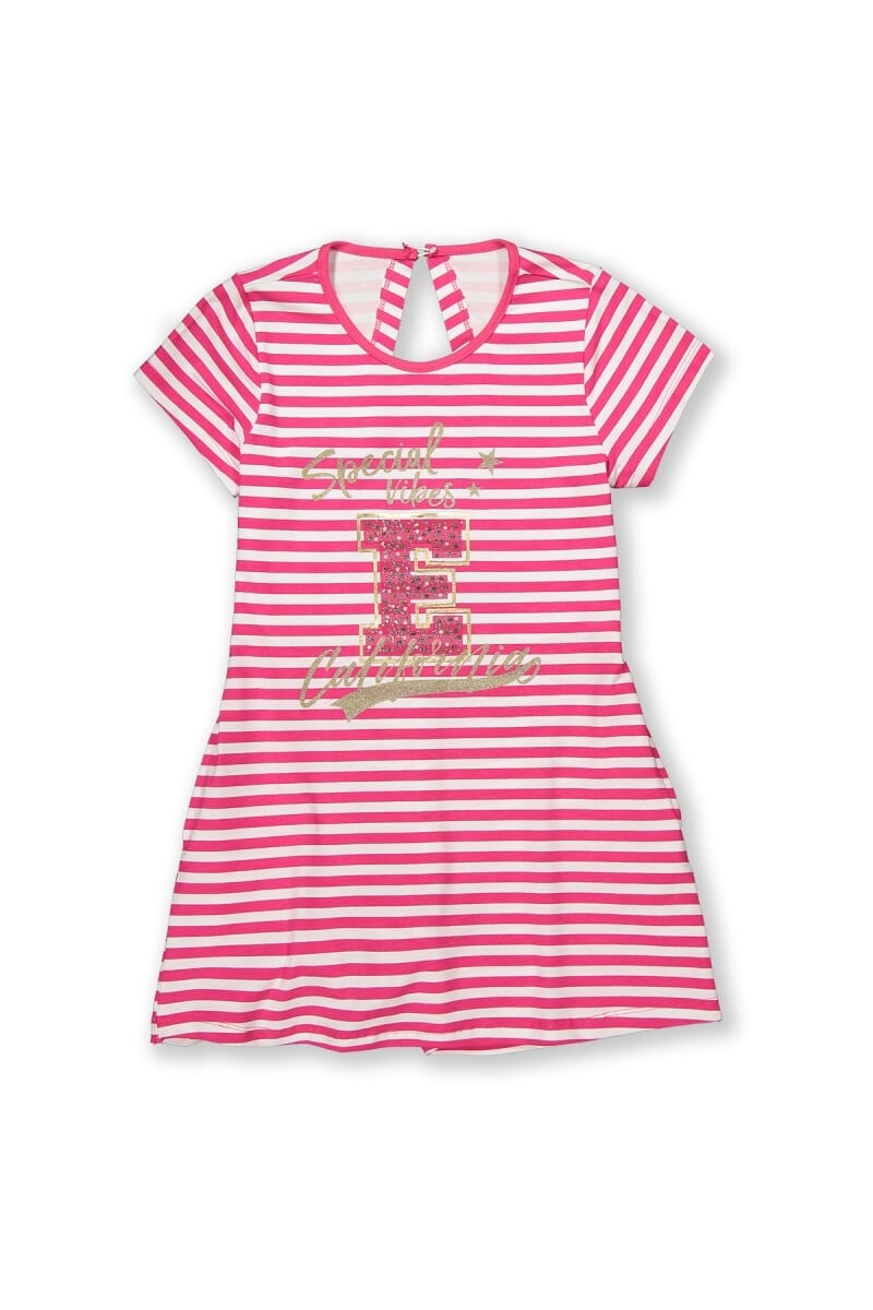 Girls' Striped Jumpsuit with Glitter Print - Pack of 4 - Elnino - by Peralane