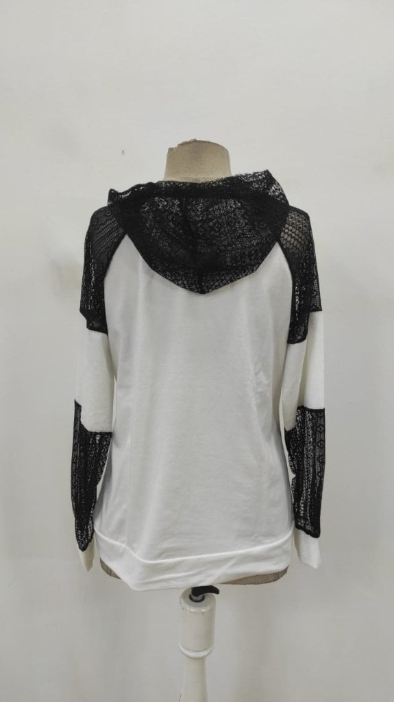 Women's Long Sleeve Lace Hooded Viscose Two-Thread Blouse - Janes - by Peralane - photo 8