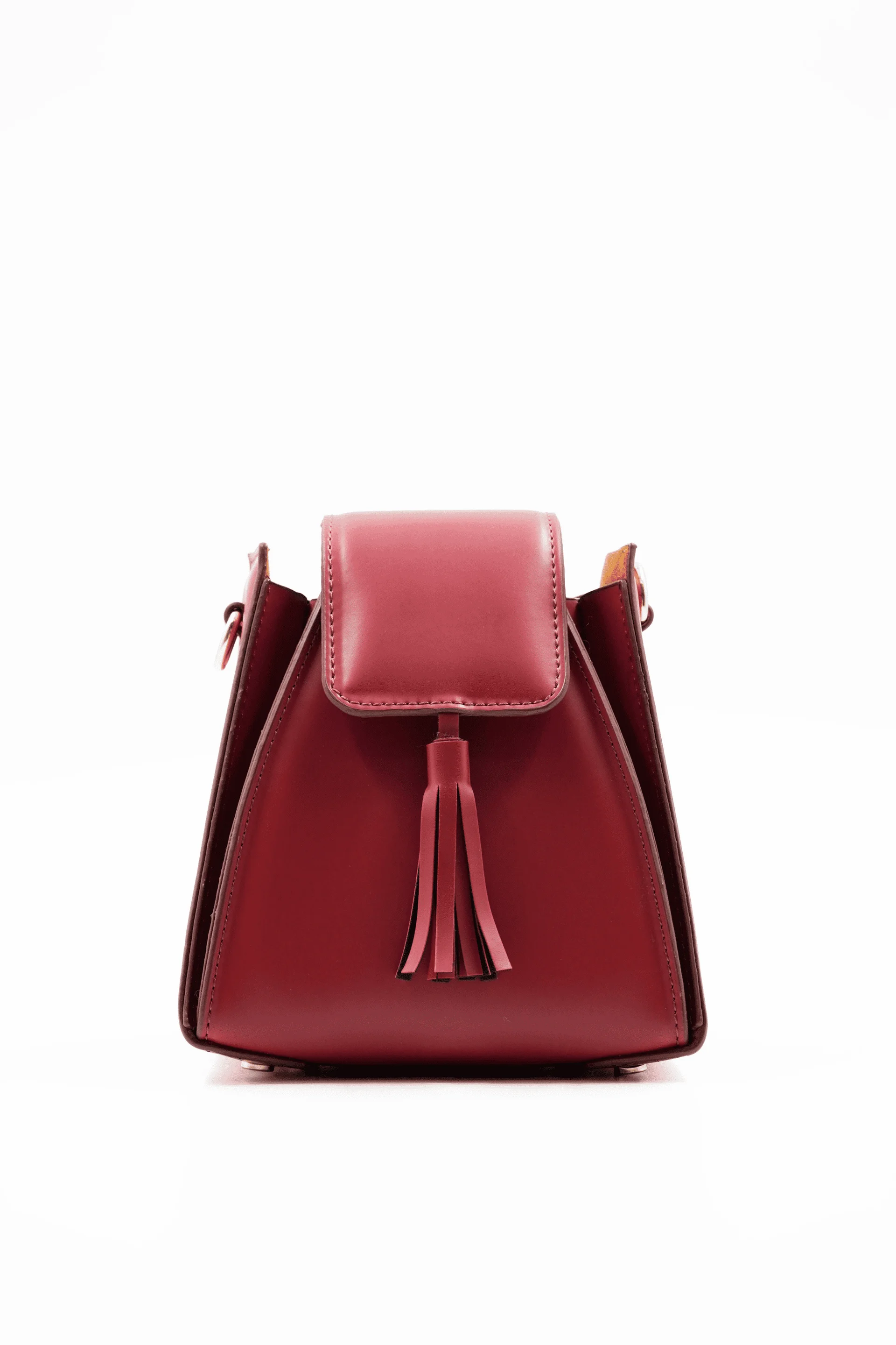 Pyramid Cherry Bordeaux Ring Detail Women's Handbag 2316 - Aron Atelier - by Peralane
