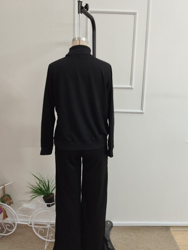 Women's Long Sleeve Turtleneck Viscose Two-Thread Blouse and Trousers Two-Piece Set - Janes - by Peralane - photo 6