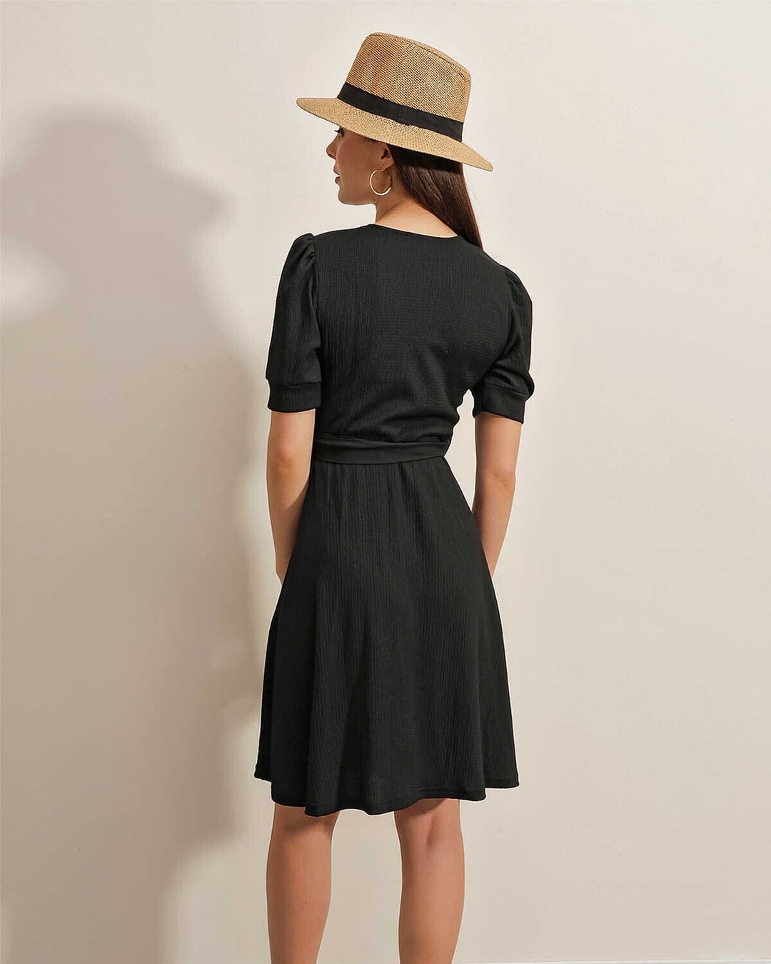 Belted Knit Dress - Black - Bigdart - by Peralane - photo 3
