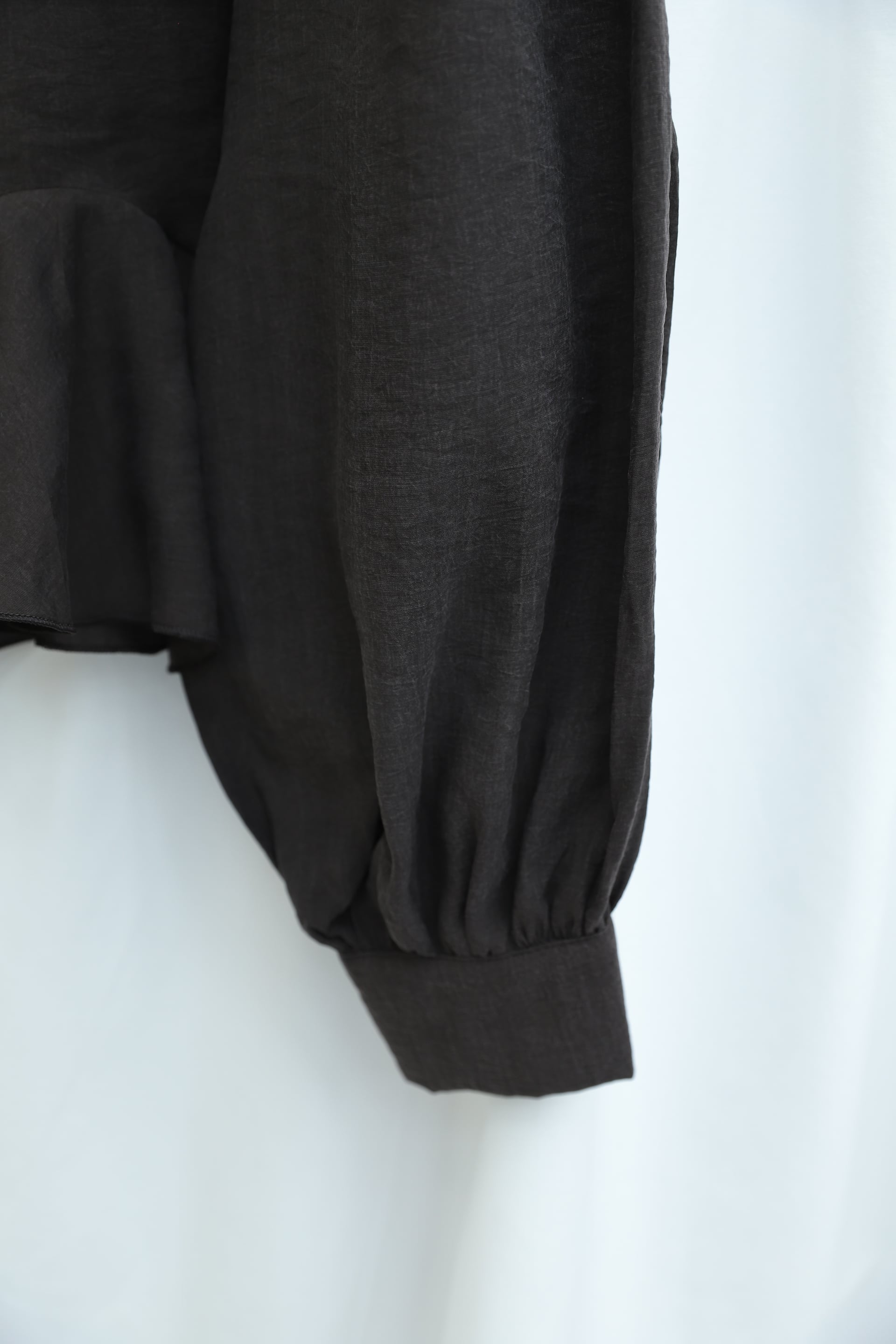 Stone Buttoned Flounce Detail Modal Shirt Blouse - Dark Brown - Podyumplus - by Peralane - photo 7