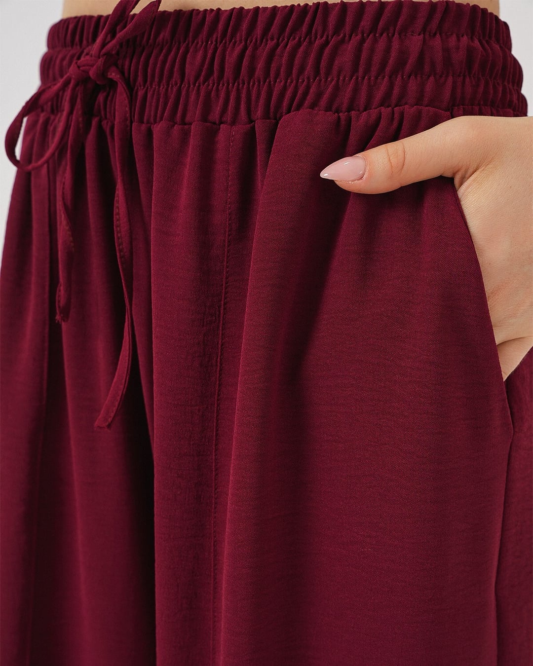 6591 Woven Salvar Trousers - Burgundy - Bigdart - by Peralane - photo 7