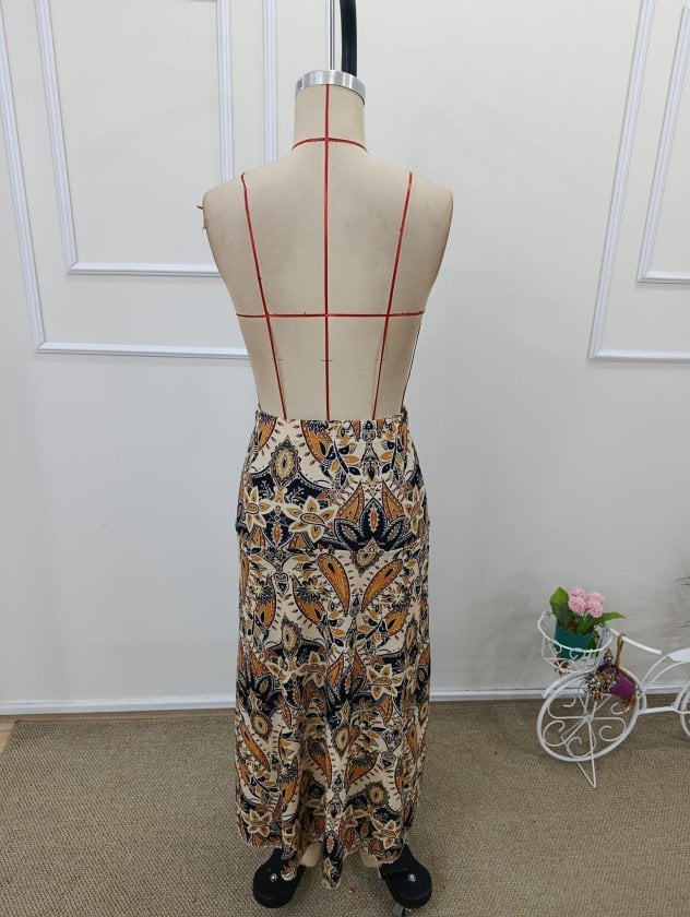 Women's High-Waist Floral Print Asymmetric Front Long Suprem Skirt - Janes - by Peralane - photo 3