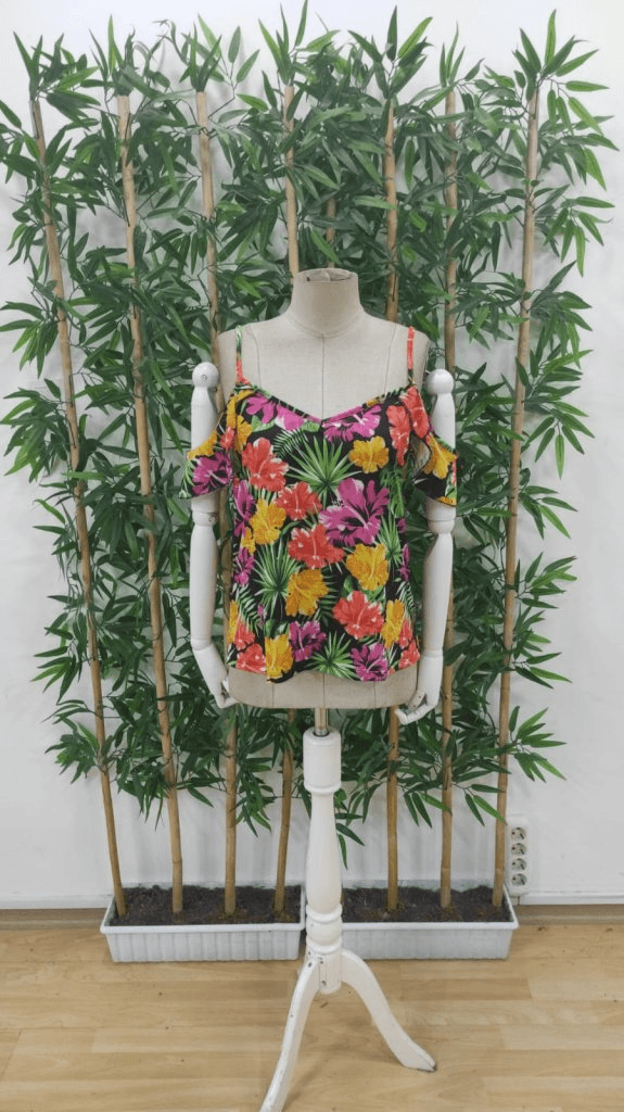 Women's Spaghetti Strap Cold-Shoulder Floral Print Blouse - Janes - by Peralane - photo 6