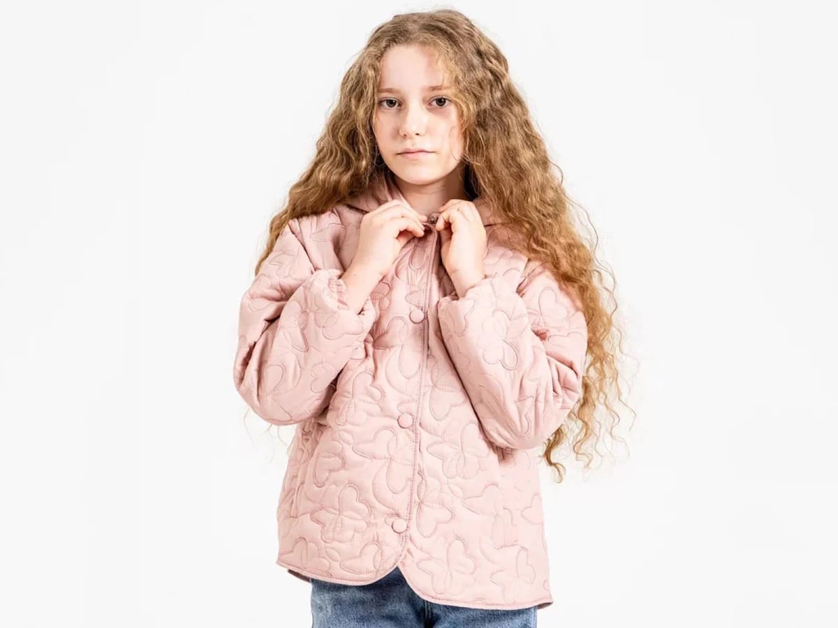 Quilted Girls' Jacket with Heart Motif - Dusty Pink - ÖZ Bebe - by Peralane
