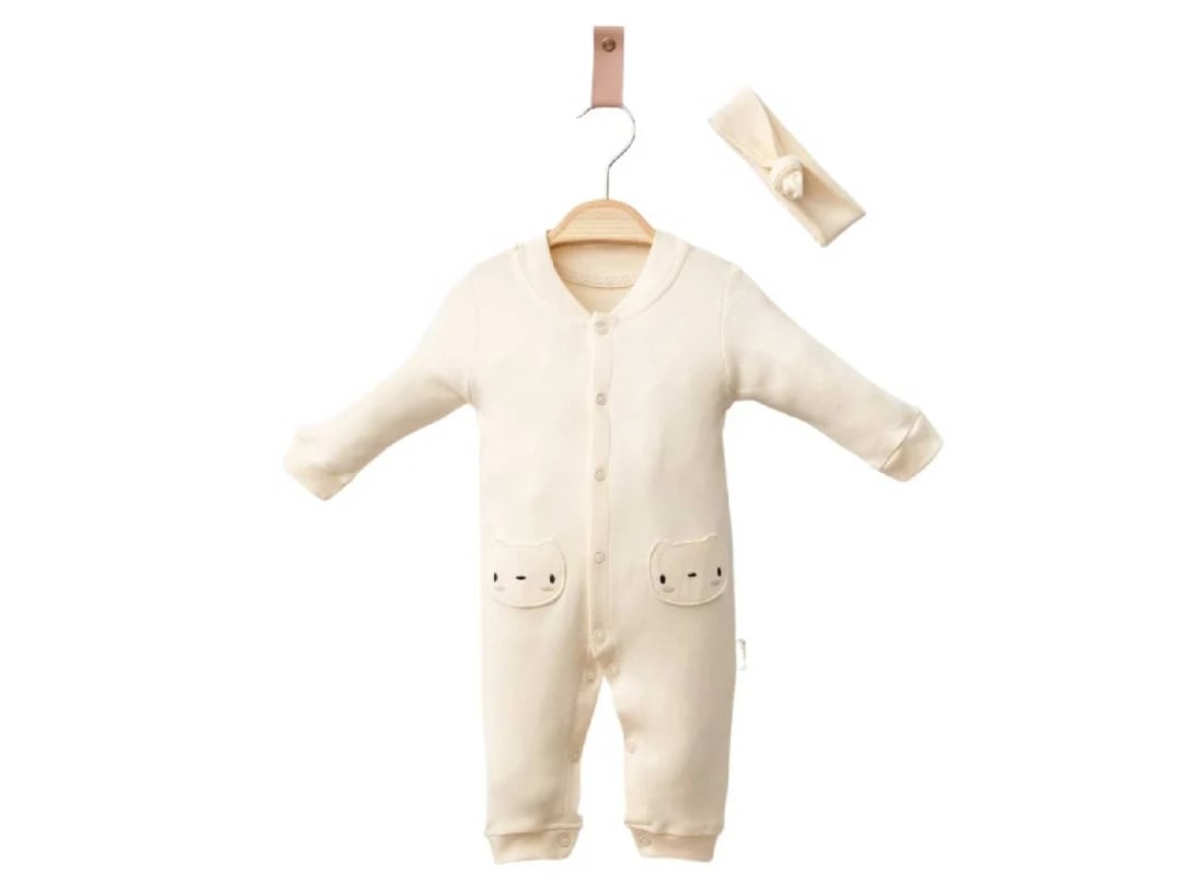 3-Pack White Baby Rompers with Headband - Pookie - by Peralane