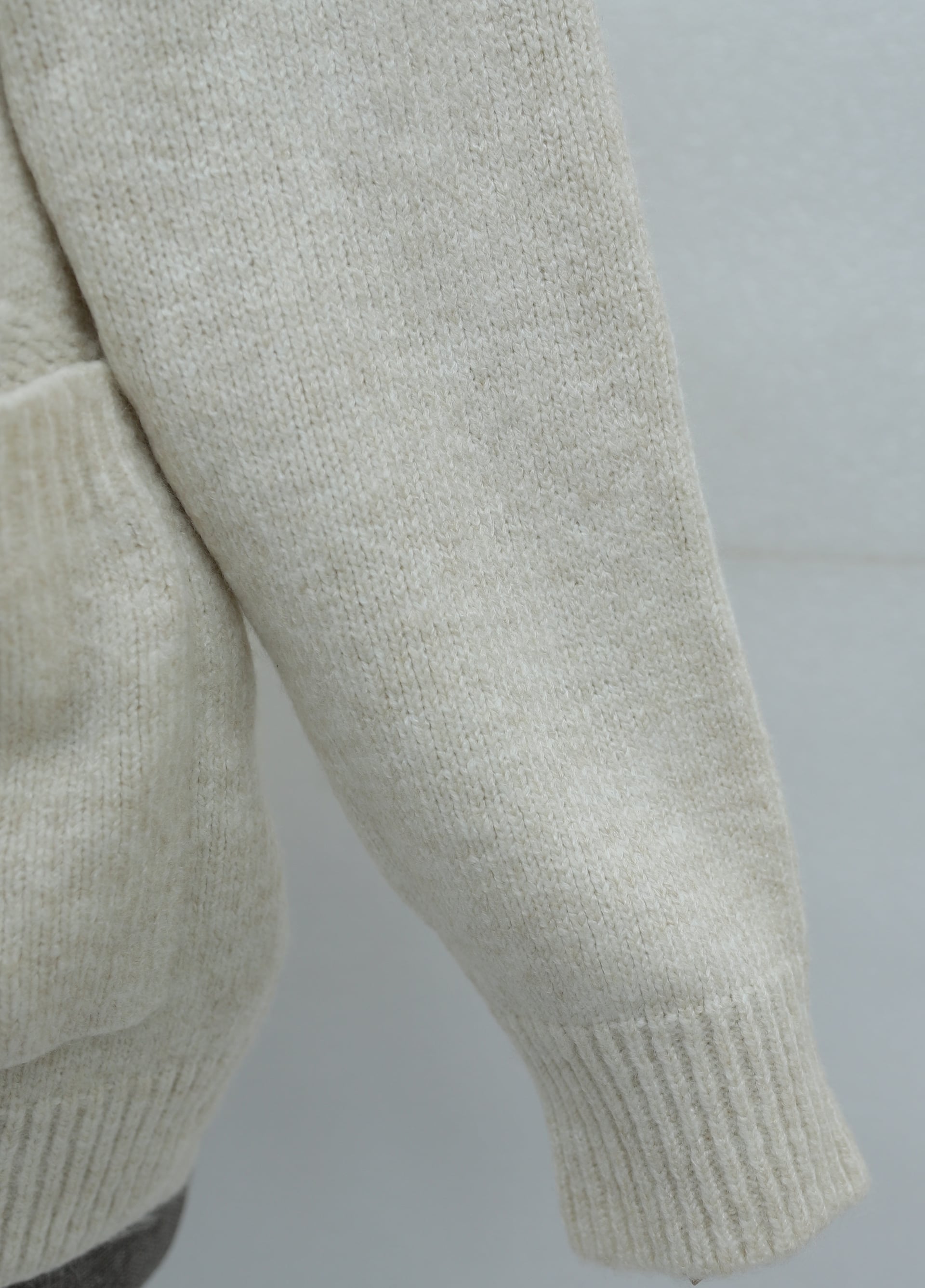 Cream Buttoned Slouchy Knit Cardigan with Pockets - Podyumplus - by Peralane - photo 8