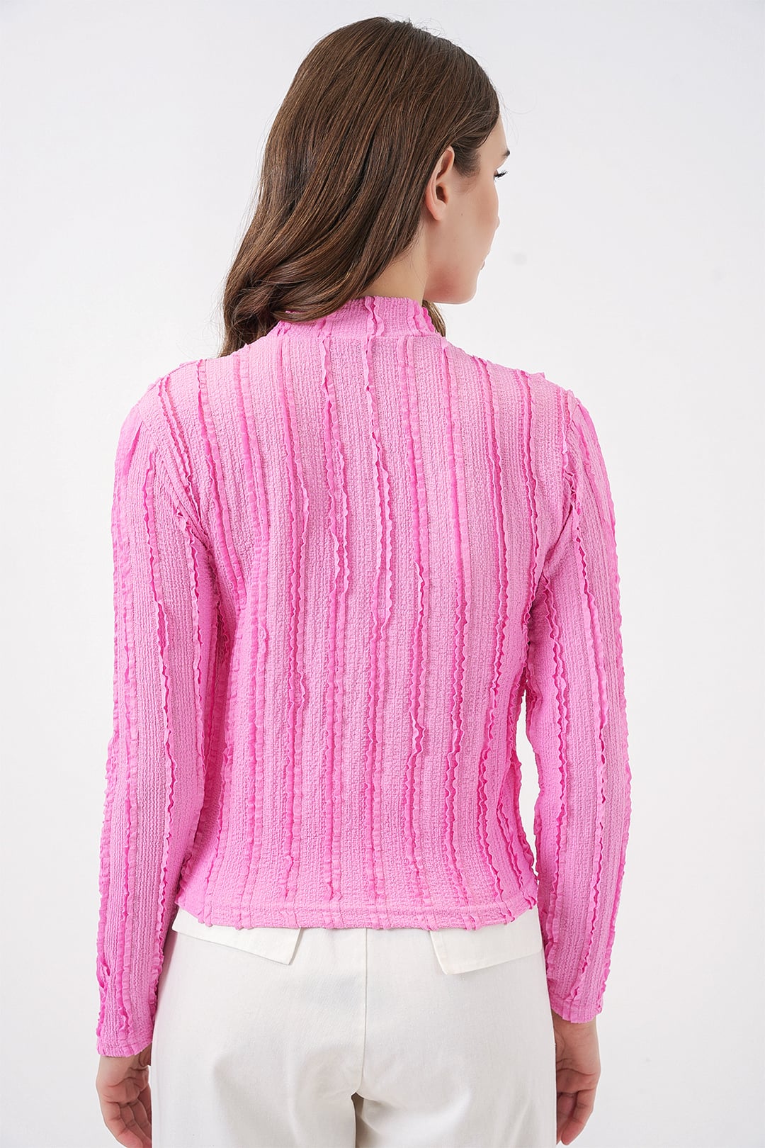 Women's Textured Stretch Knit Blouse 975 - Pink - Bigdart - by Peralane - photo 5