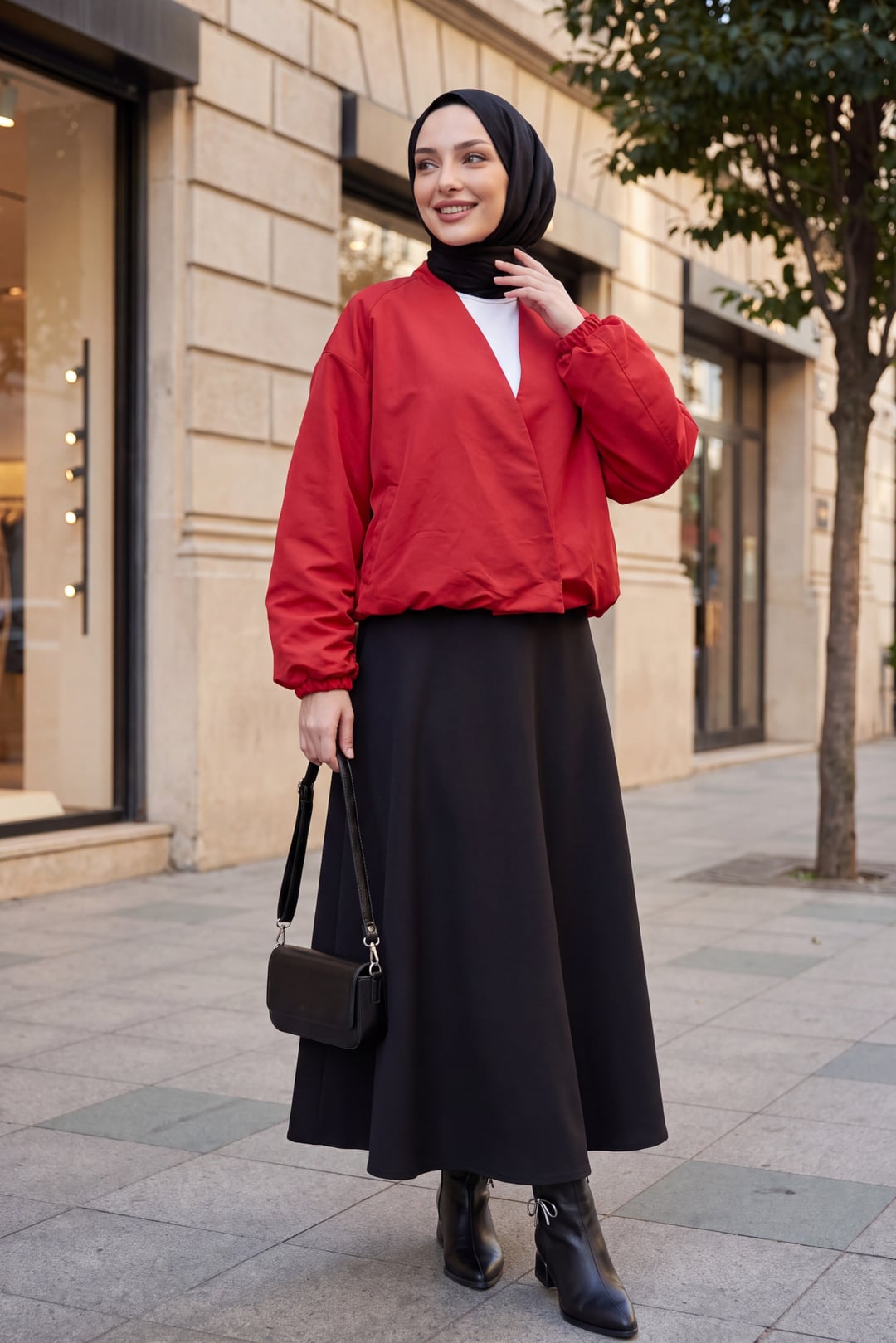 Red Lined Parachute Jacket with Elastic Cuffs and Waist - Podyumplus - by Peralane - photo 3